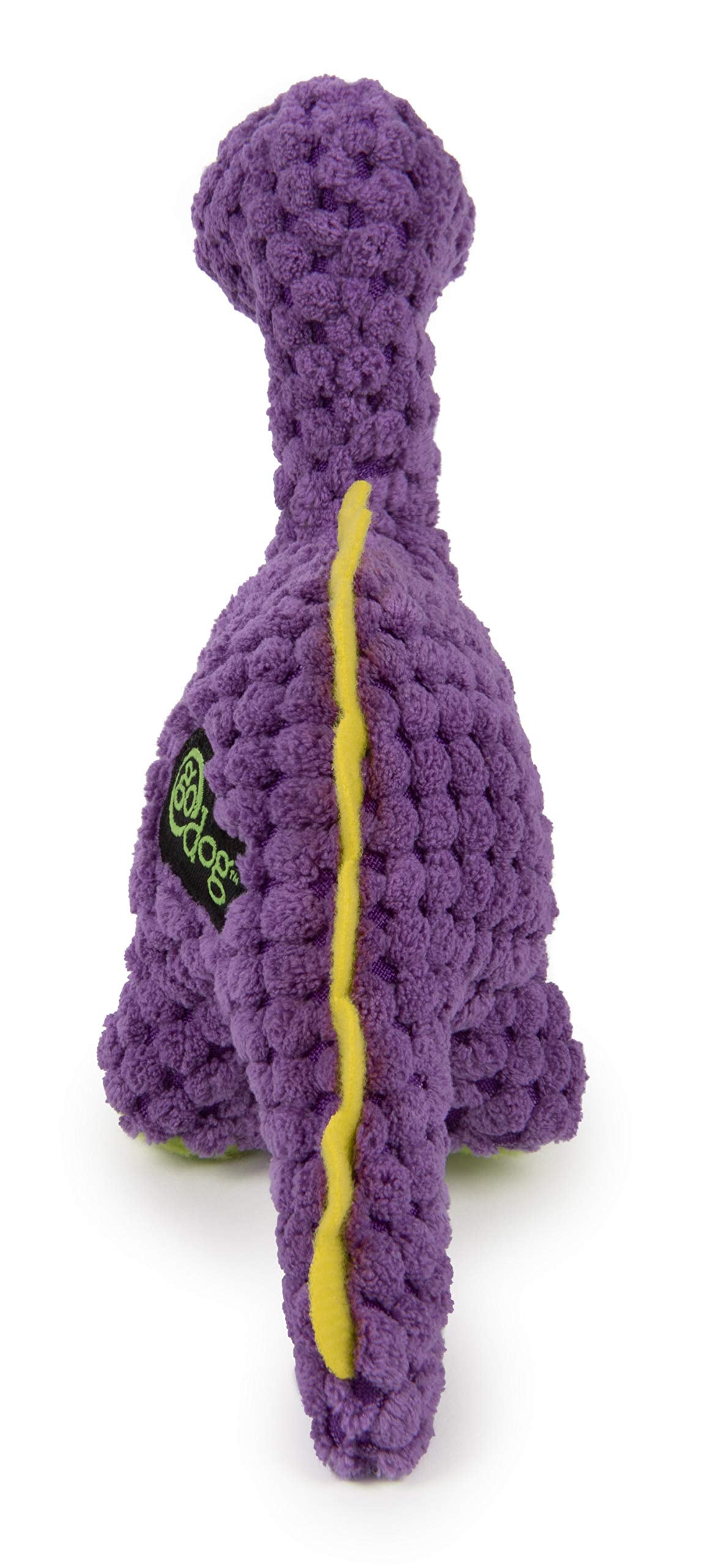 goDog Checkers Just for Me Dinos Bruto Juguete de Peluche chirriante para Perro, tecnología de protección masticable, Morado, Mini
