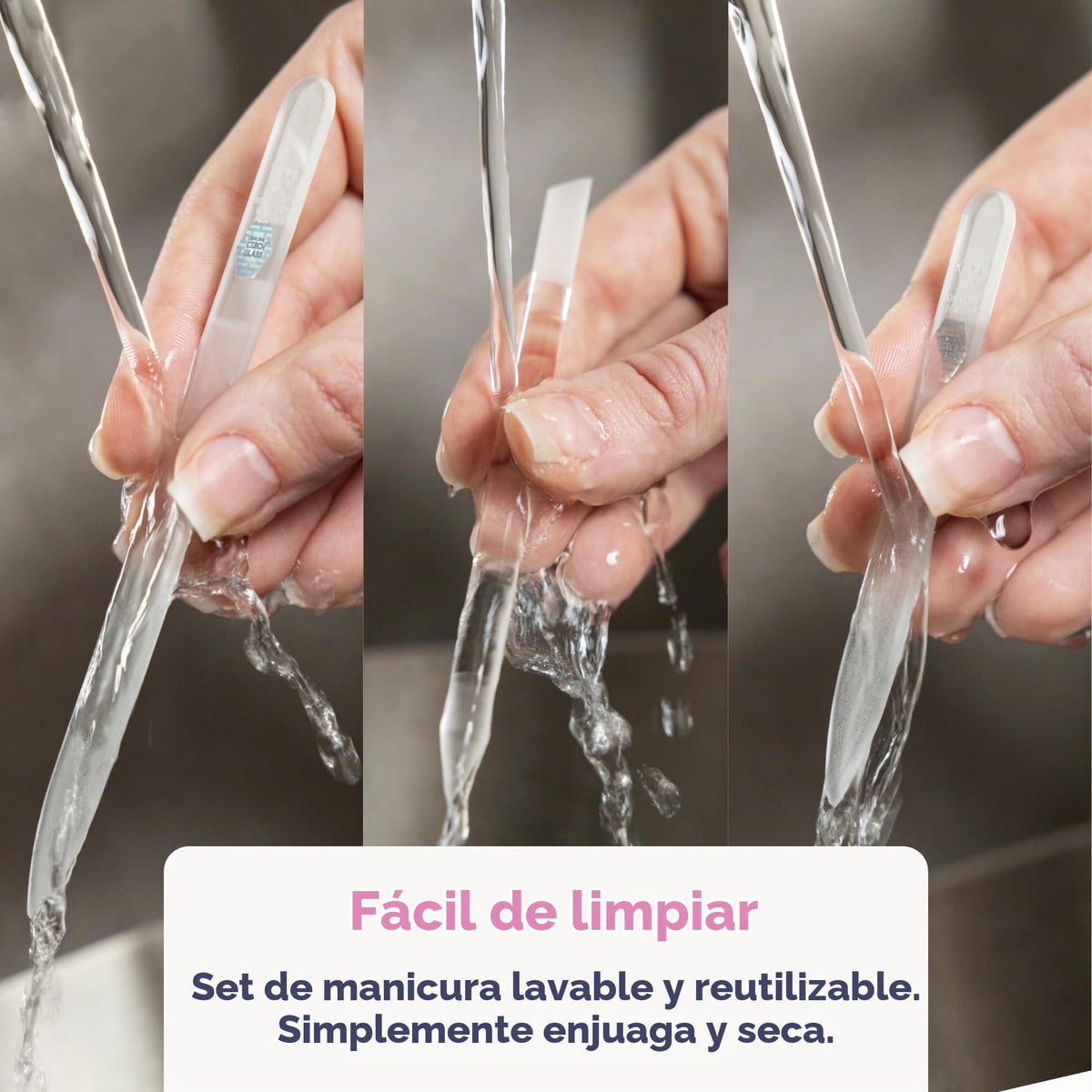 Juego de limas de uñas de cristal para cutículas, limas de uñas de manicura en estuche, limado de precisión, suave en uñas naturales y cutículas, vidrio checo de calidad prémium