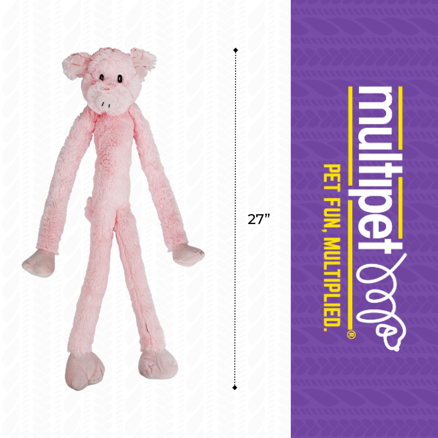 Juguete de Peluche para Perro Multipet Swingin Slevin XXL Rosa de 30 Pulgadas
