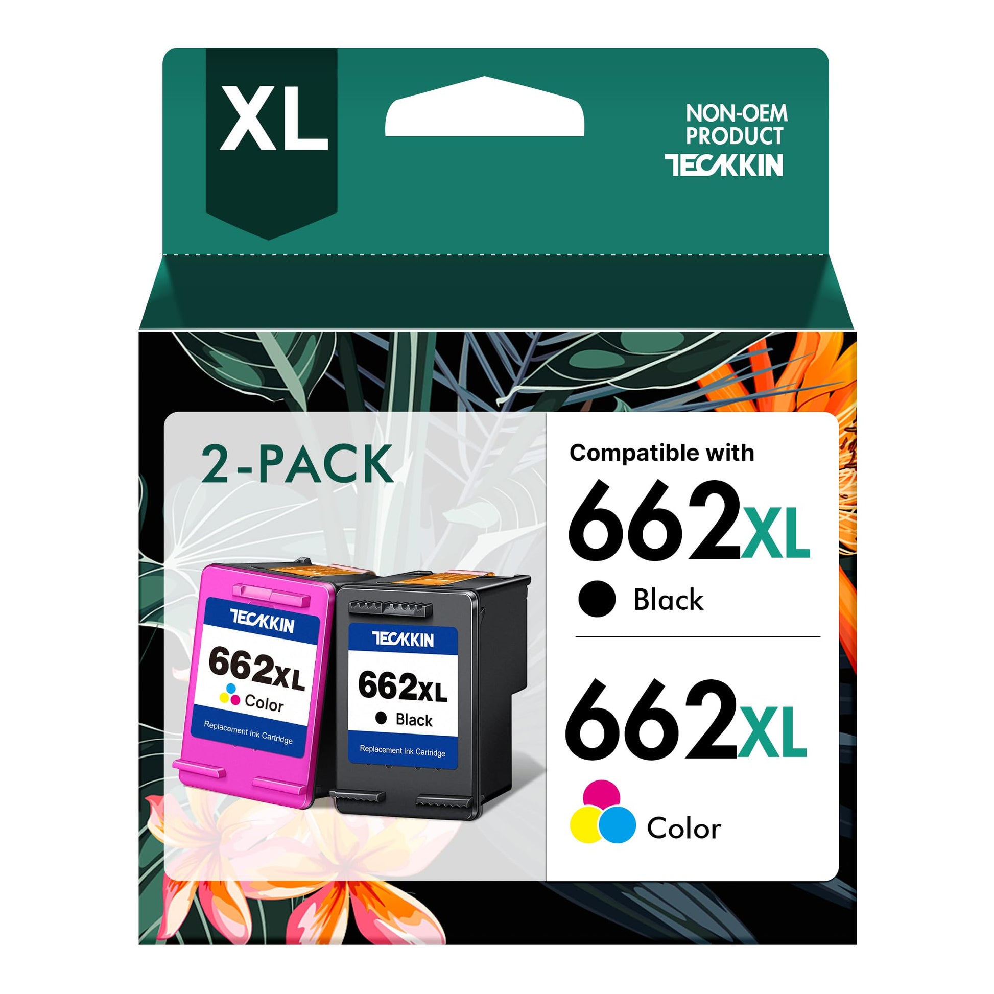 Cartuchos de Tinta TECKKIN Negro y Color Compatibles para HP 662 662XL Deskjet 1015 1515 2515 2545 3515 4645
