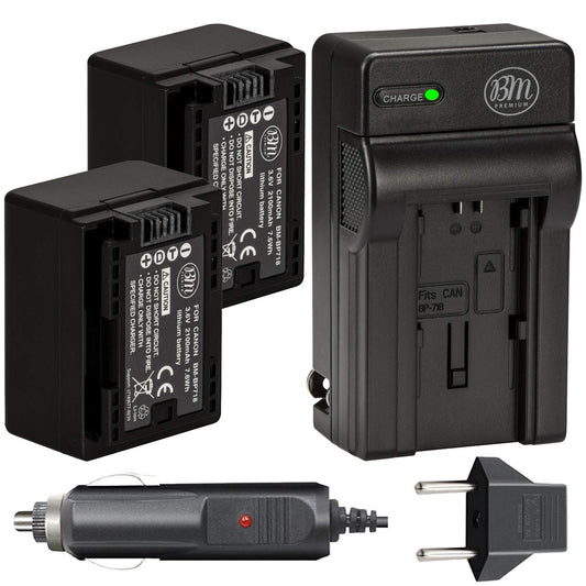 BM Premium Pack Of 2 BP-718 Batteries Fully Decoded & Battery Charger for Canon Vixia HFM50, HFM52, HFM500, HFR30, HFR32, HFR300, HFR40, HFR42, HFR400, HFR50, HFR52, HFR500, HFR60, HFR62, HFR600 Camcorder + More!!!