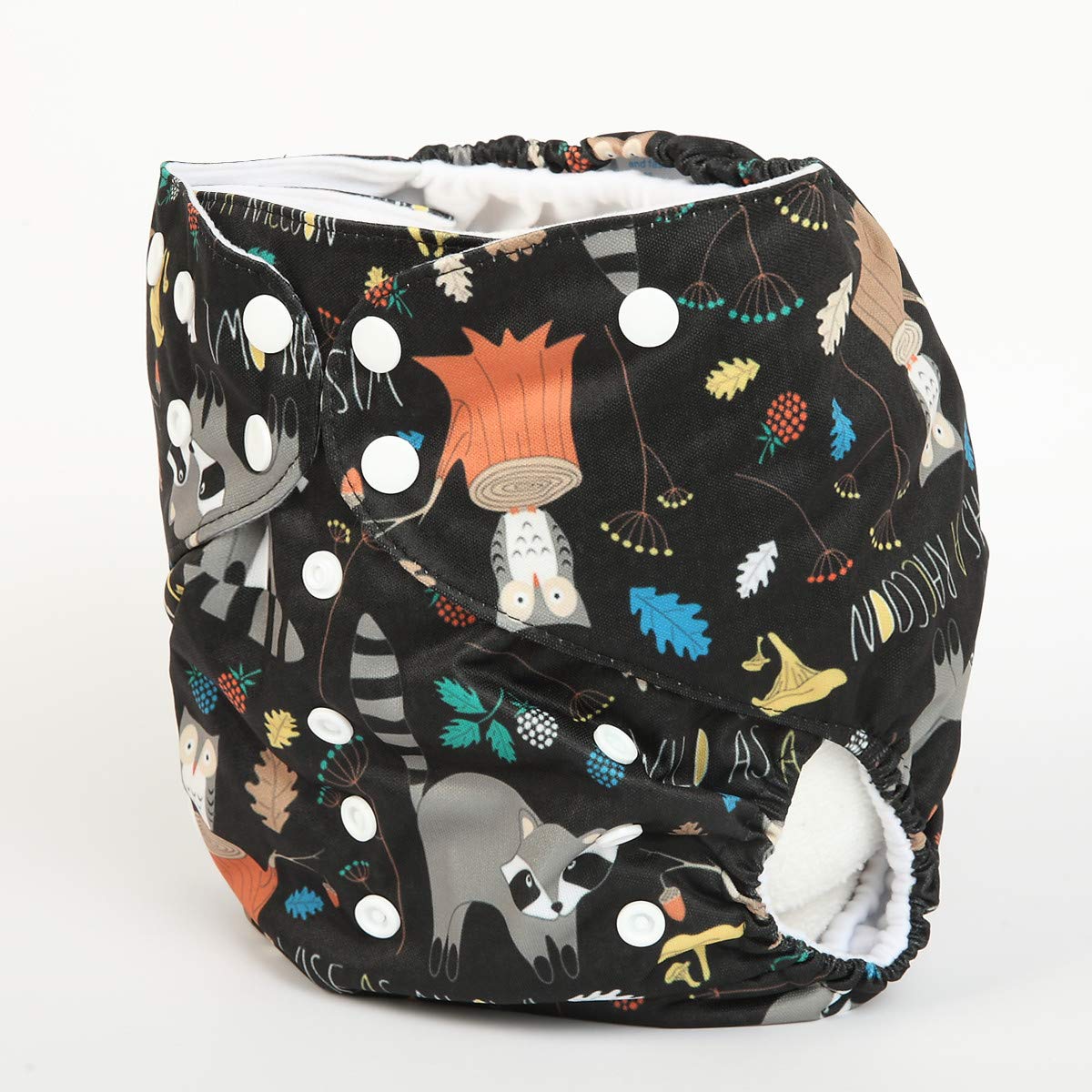 Sigzagor - Pañal infantil de 2 a 7 años de edad, pañal, bolsillo reutilizable, lavable, para bebés y niños pequeños, Racoon Owl