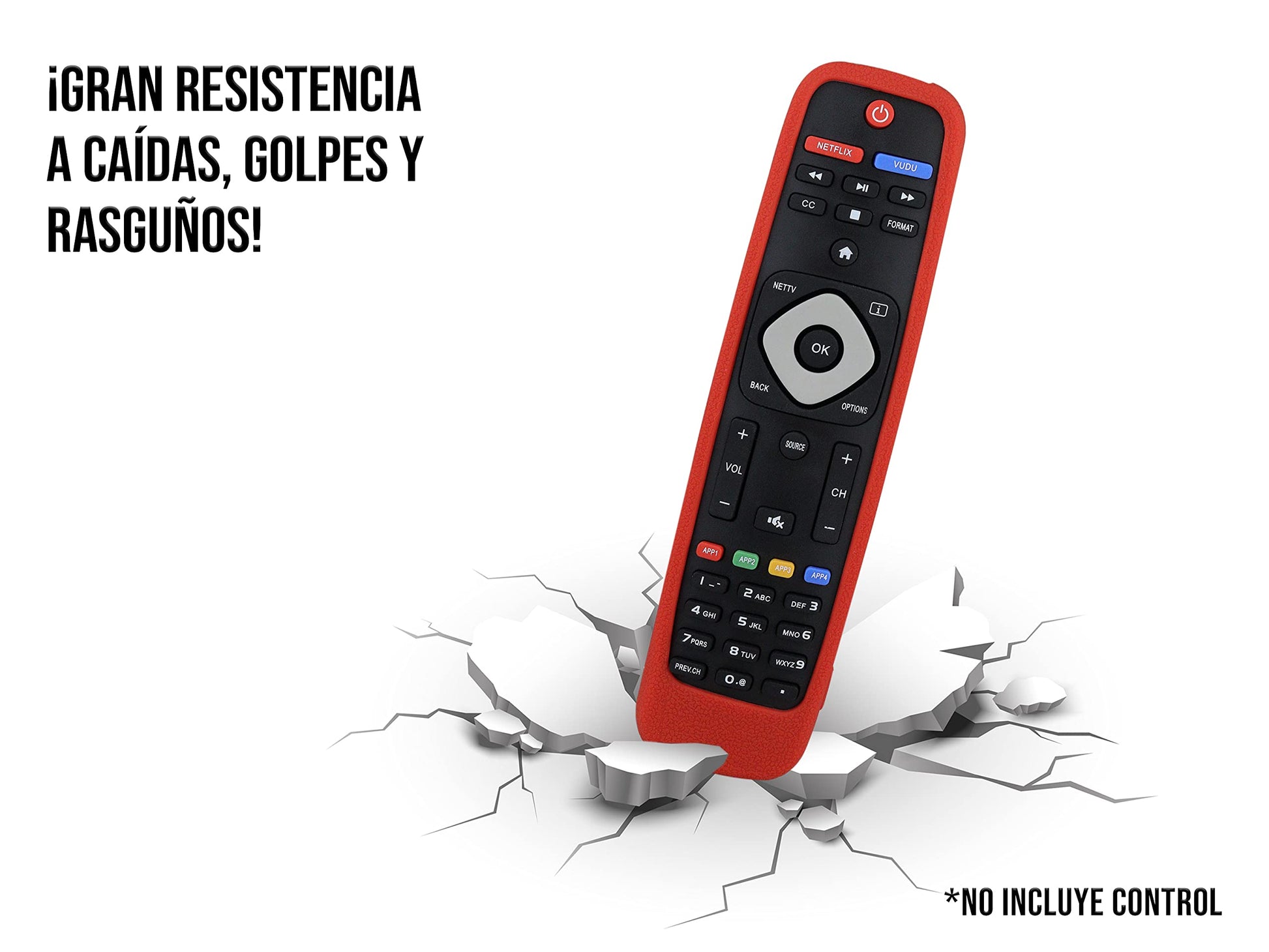 Funda para Control Philips Smart TV 4k Silicon (Rojo)