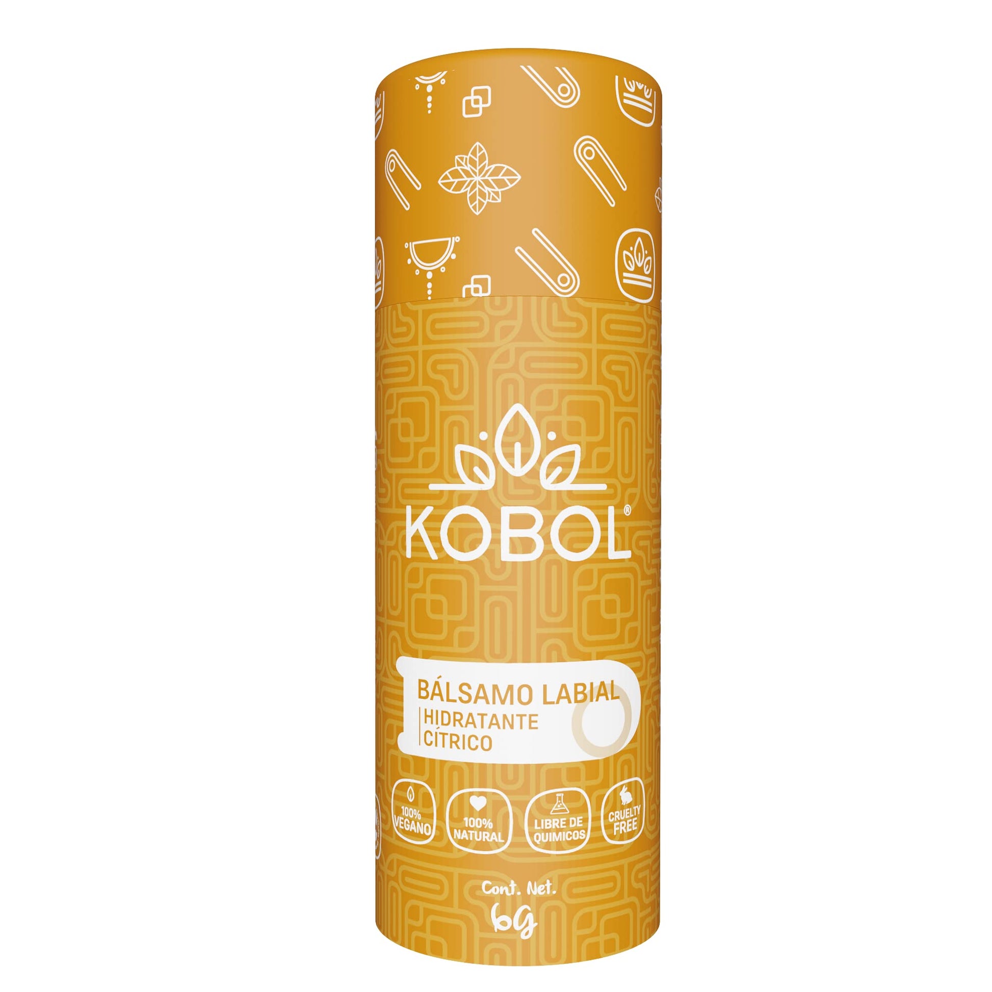 KOBOL | Bálsamo Labial Cítrico Vegano Push Up Hidratación Natural