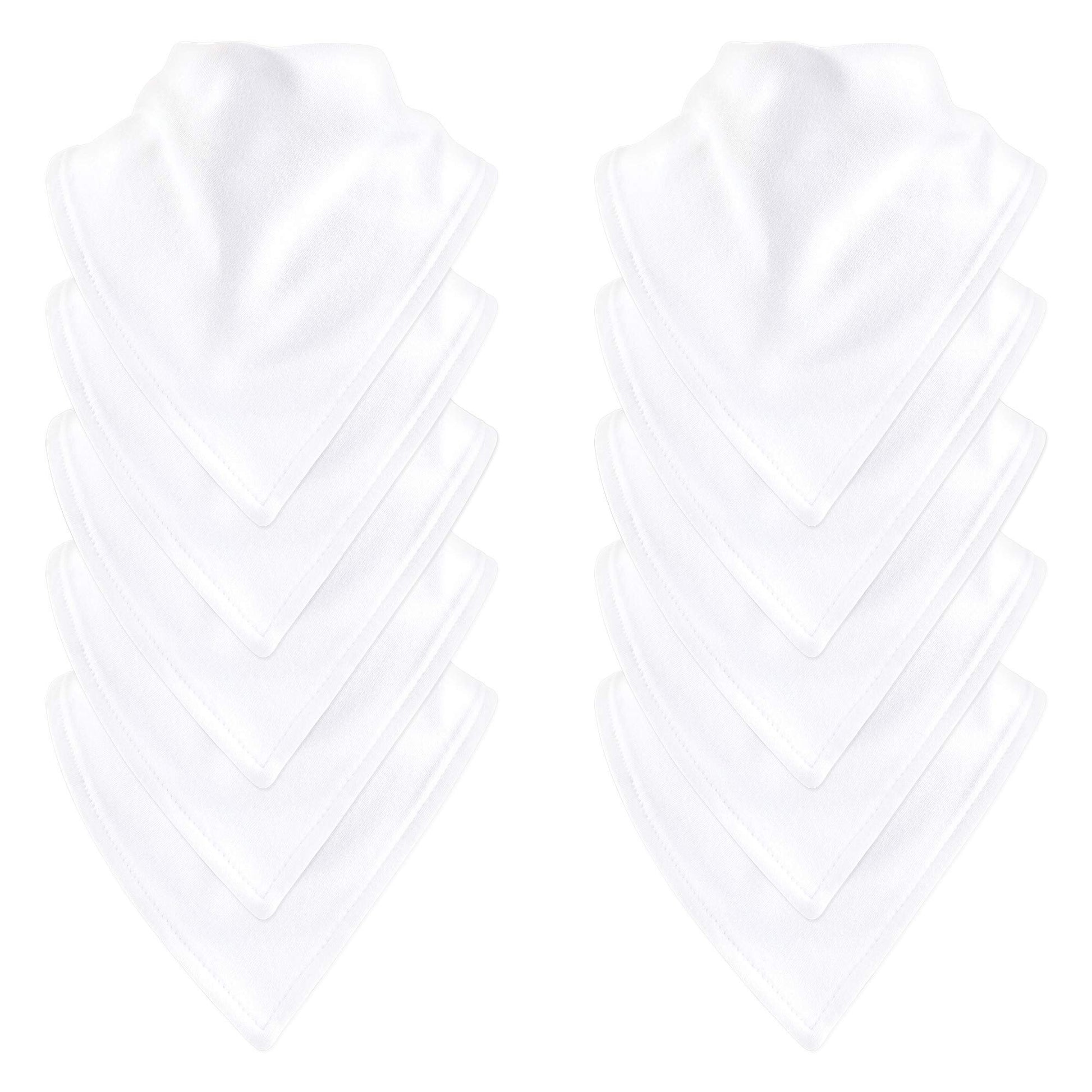 Luvable Friends Baberos unisex de algodón para bebé, color blanco, talla única