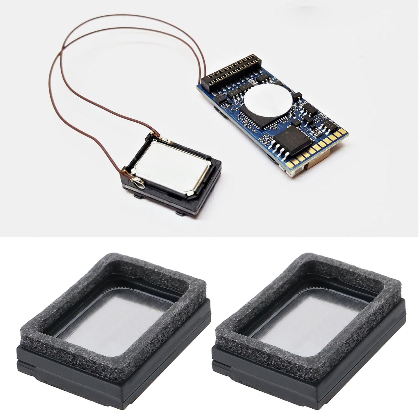 Briny River - Altavoz de repuesto para cubo de azúcar de 8 ohmios, 1 W, en miniatura con almohadillas de soldadura, adecuado para decodificador de sonido DCC, negro (11 mm x 15 mm)