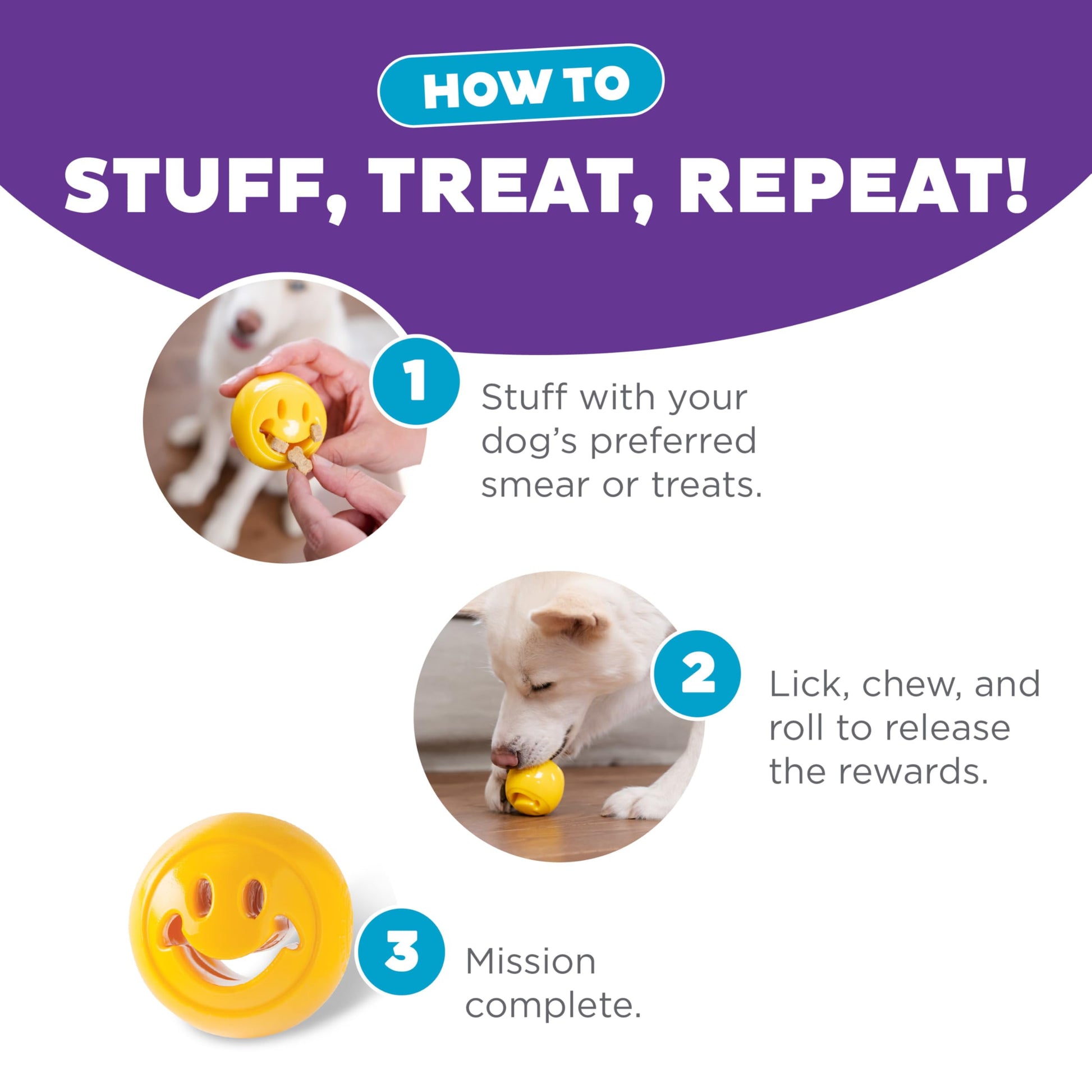 Juguete Planet Dog Orbee-Tuff Nooks Amarillo Smiley Face