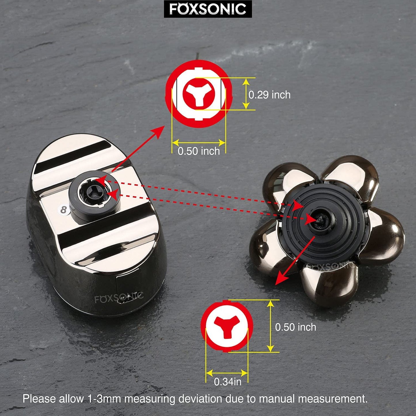 FOXSONIC Silvery - Cabezales de repuesto para afeitadora eléctrica para hombre, cabeza de repuesto de 6 cuchillas
