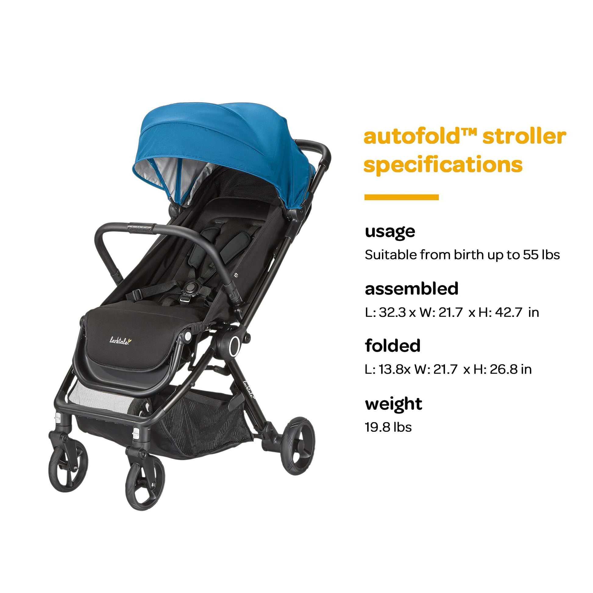 Larktale Autofold™ Carriola - Azul Agua Dulce