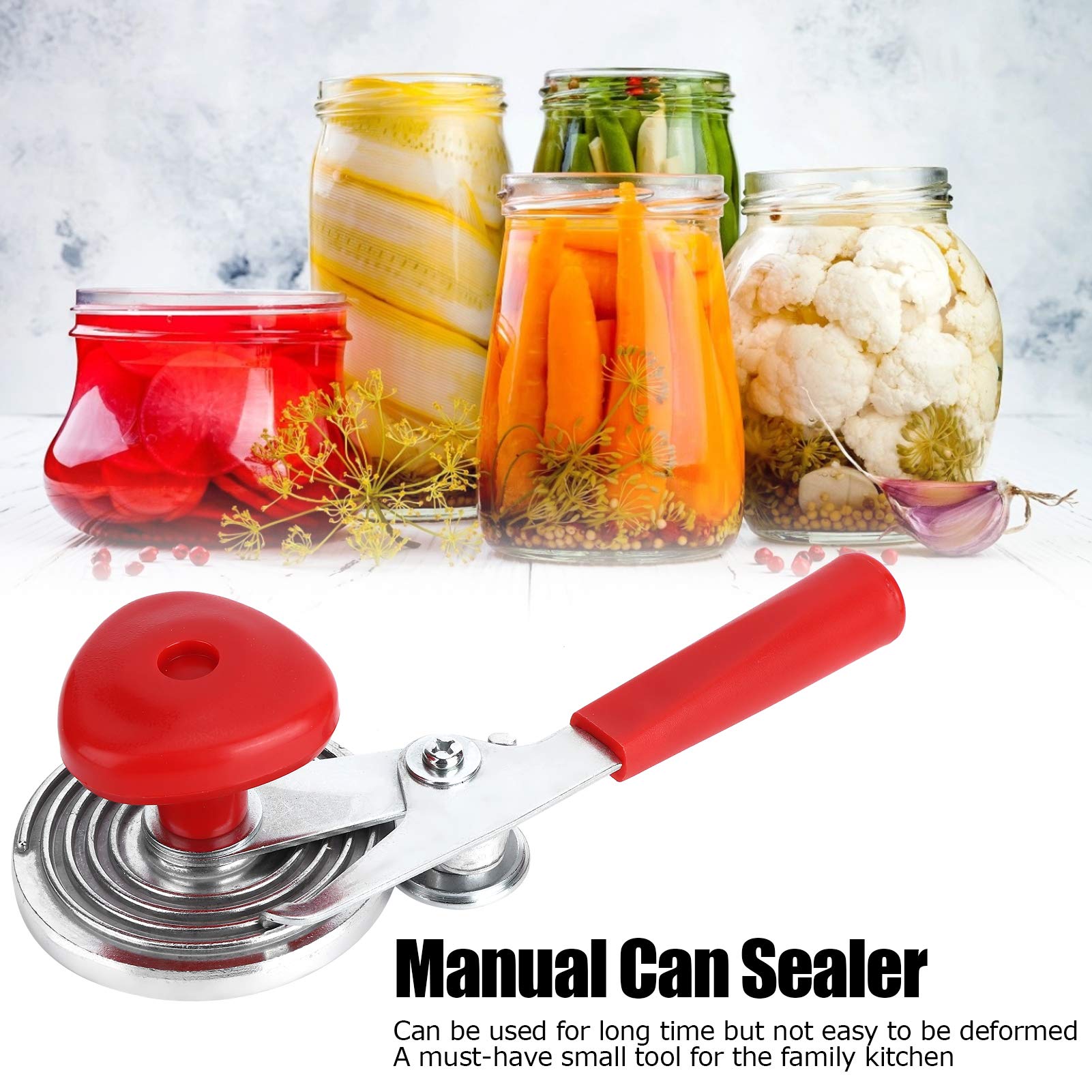 Germerse - Sellador manual de latas, herramienta de sellado de hierro para latas de vidrio, para frascos, conservas manuales, cocina del hogar
