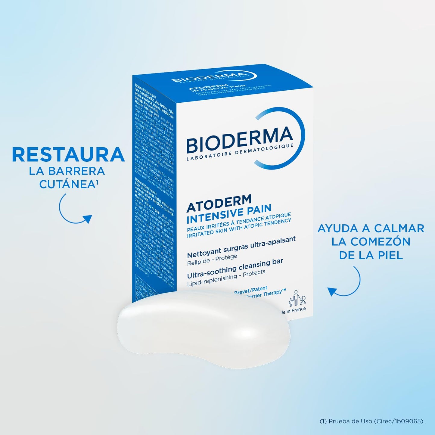 BIODERMA, Atoderm Tripack Intensive Barra de Limpieza Antibacterial Diaria, Skincare para Piel Muy Seca, 150ML