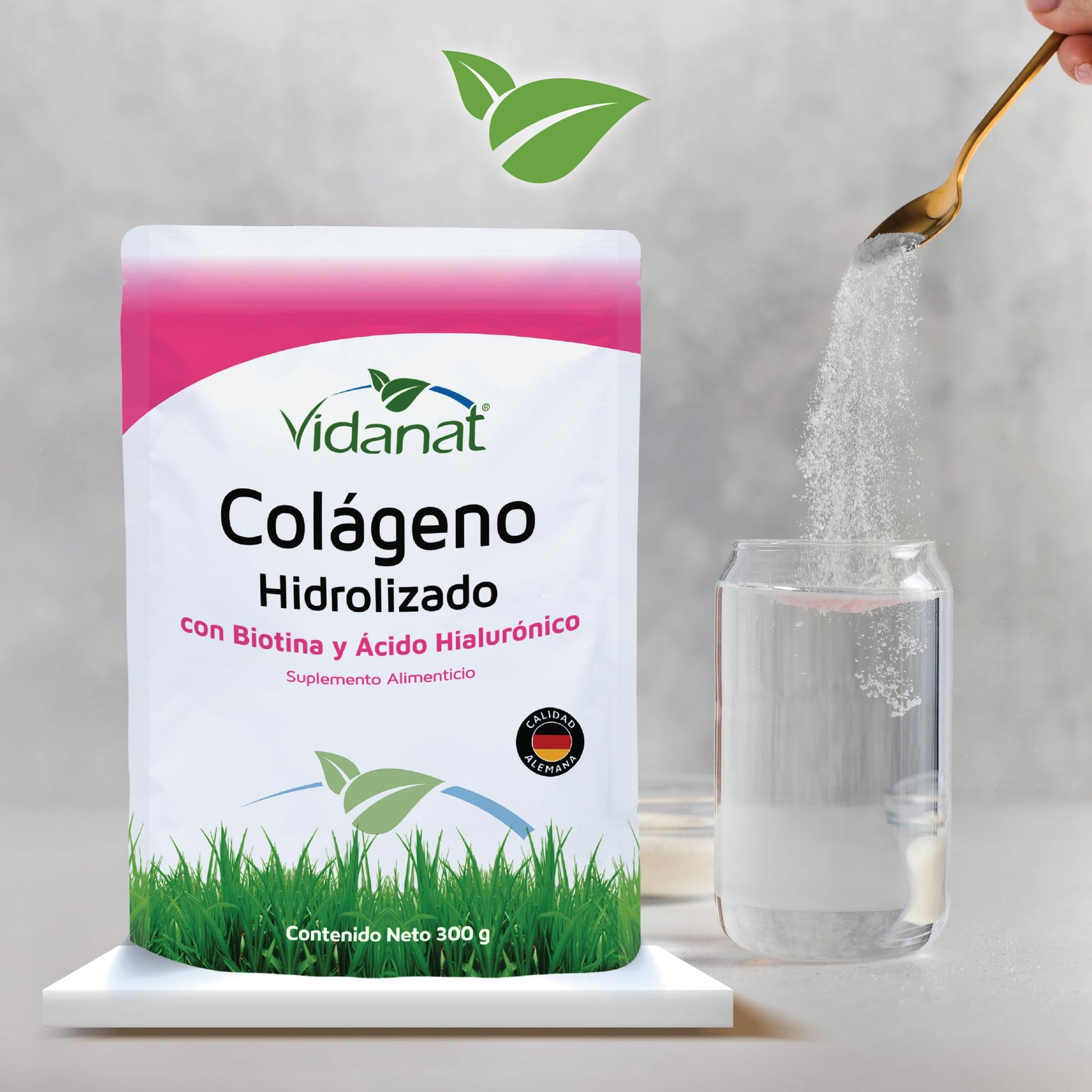 Vidanat Colágeno Hidrolizado Puro Con Biotina Y Ácido Hialurónico - 300 G
