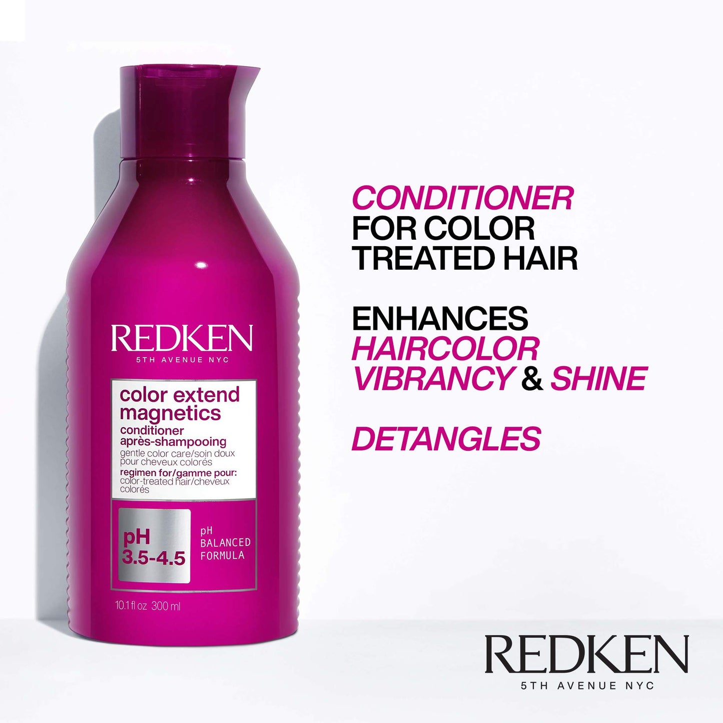 REDKEN - Acondicionador Color Extend Magnetics | Preserva el color del cabello teñido |Realza el brillo y mantiene la vitalidad del color del cabello|Con Ácido Cítrico y aceite de arándano| 300ml