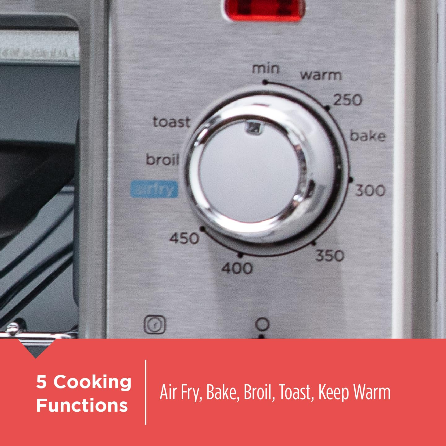 BLACK+DECKER™ Crisp 'N Bake Air Fry Horno, se adapta a una pizza de 12 pulgadas, plata