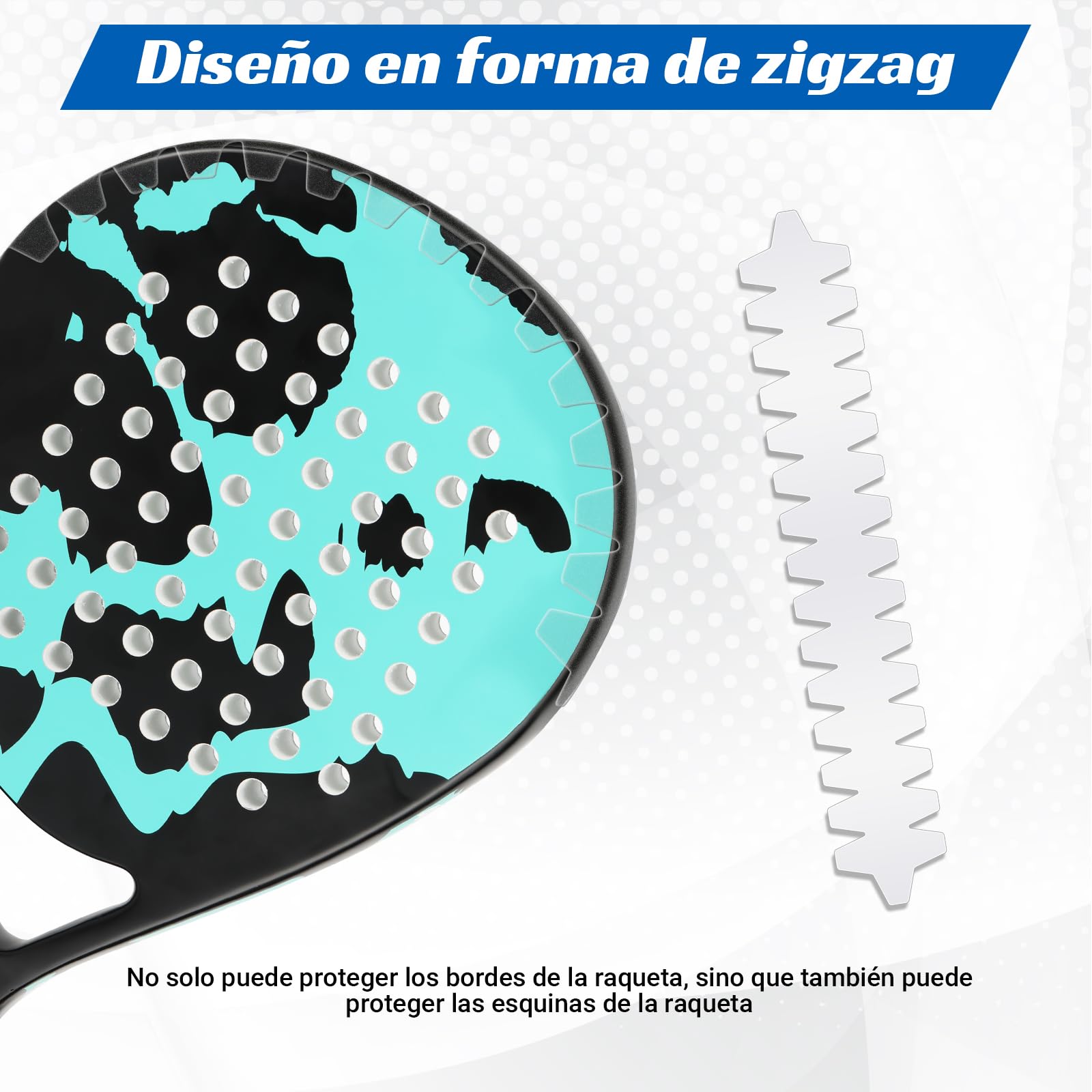 Protector de Pala Padel QMCZLA Transparente con Diseño de Aleta