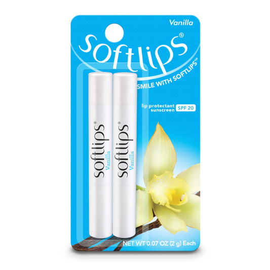 Bálsamo Labial Softlips SPF 20 Vainilla en Tubos de 0.07 oz en Paquete de 6