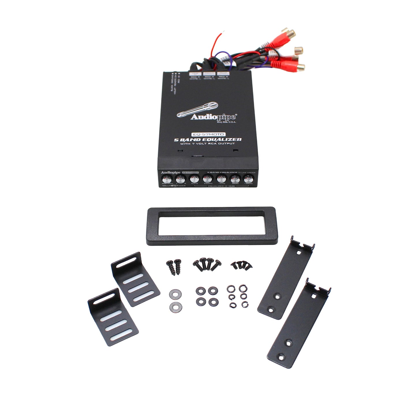 Audiopipe Ecualizador gráfico de 5 bandas con control de línea de 7 V (EQ-57MOTO)