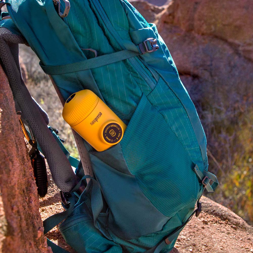 Cafetera de Mano Wacaco Nanopresso Amarillo Patrol con Presión de 18 Bar para Viaje y Camping
