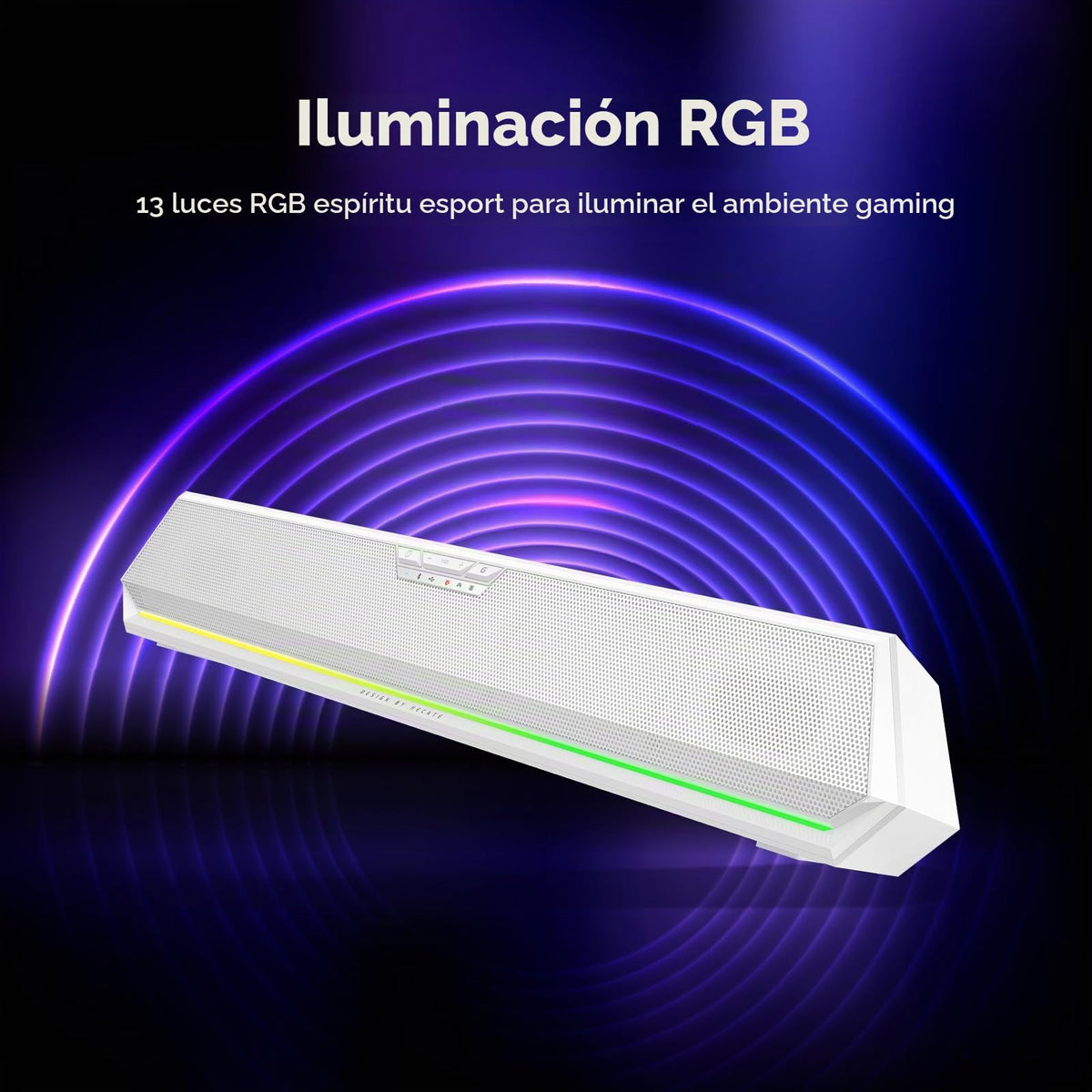 Barra de Audio Edifier Hecate Blanco con Iluminación RGB y Conexión Bluetooth para Videojuegos