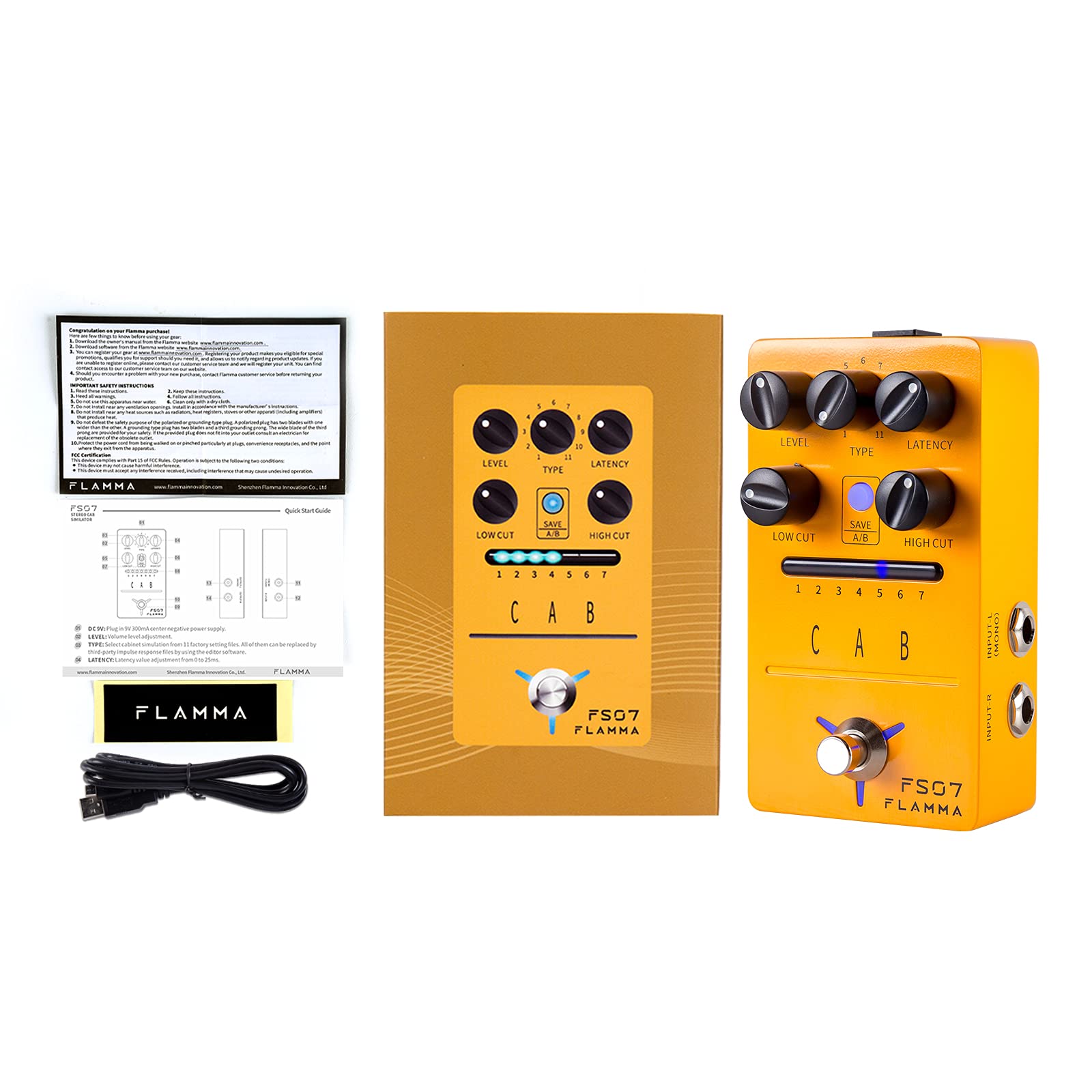 Pedal de Simulación Estéreo FLAMMA FS07 Compatibilidad con Carga IR y Edición de Software