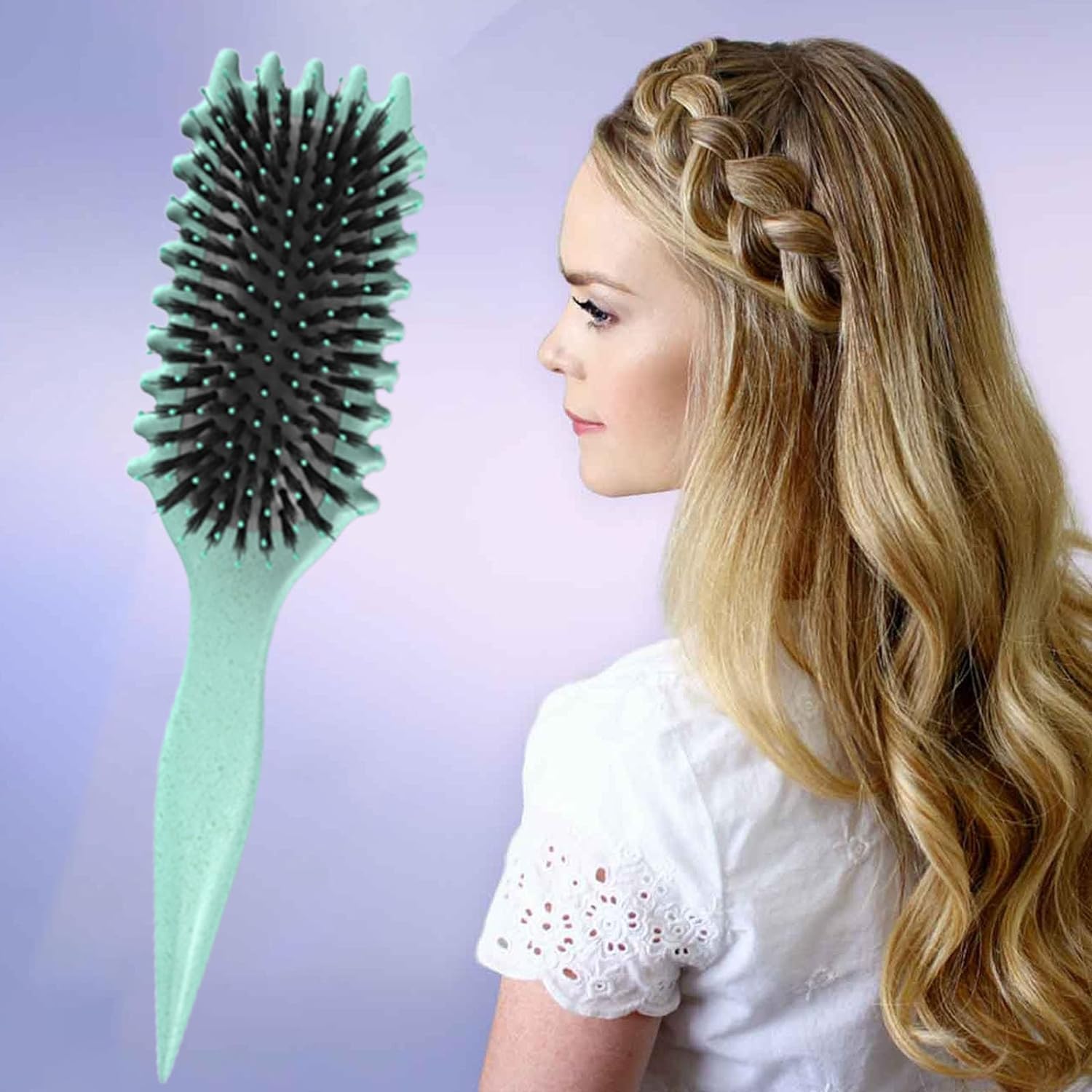 Cepillo Para Cabello Rizado Para Mujeres,Bounce Curl Brush,Cepillo Para Rizos,Cepillo Cabello Rizado,Peine Para Cabello Rizado,Cepillo Definidor De Rizos Bounce Curl,Cepillo 3d Para Rizos (Verde)