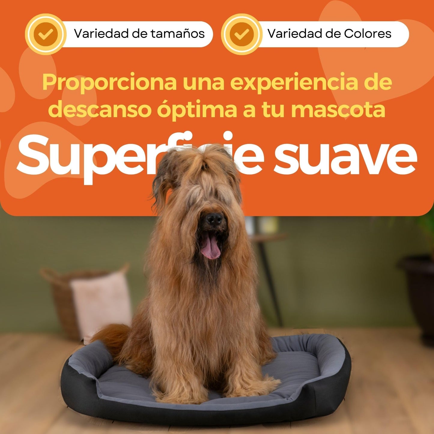 Cama para Perro Hills Negra Gris Confortable Resistente X-Large