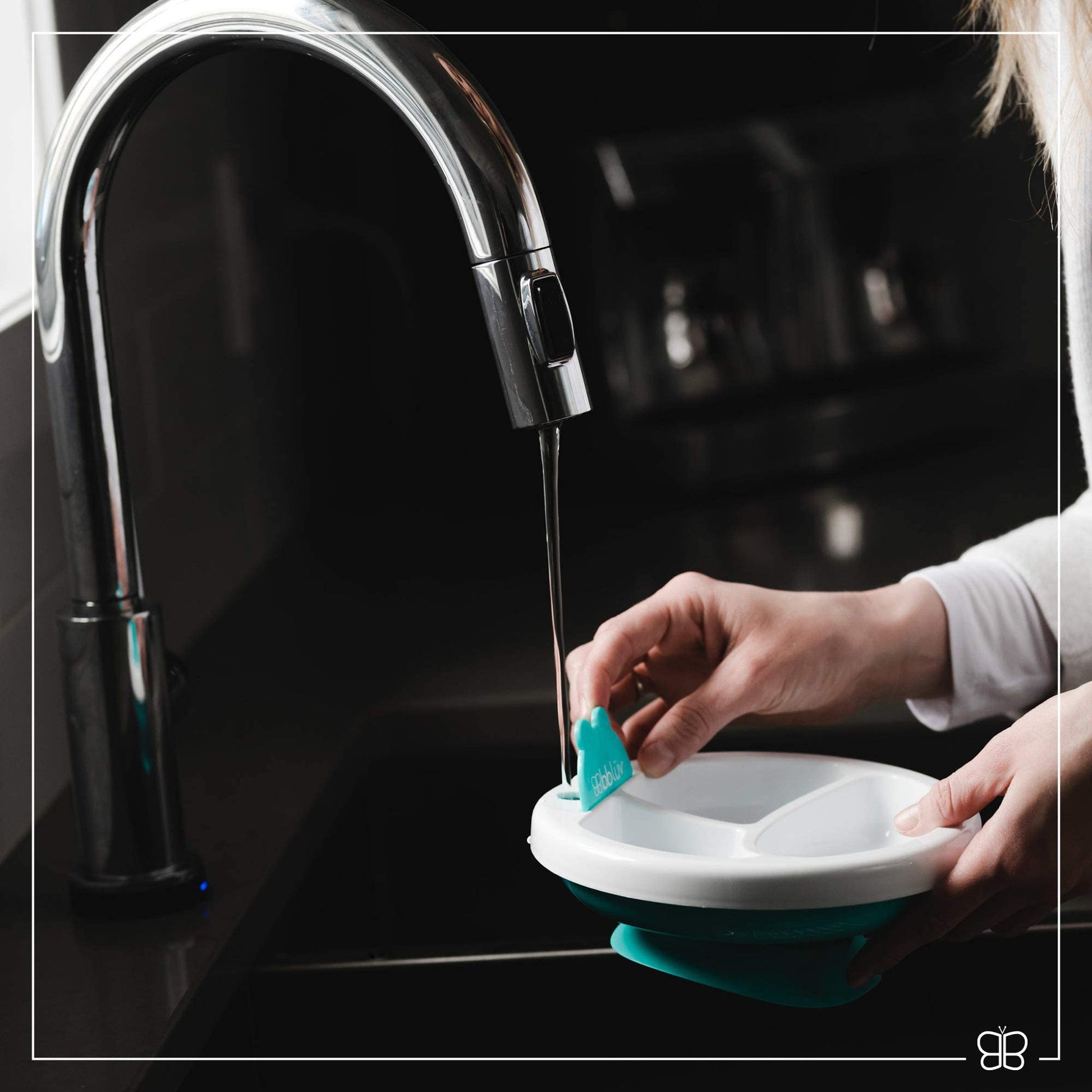 bblüv Plato Warm Feeding Plate for Baby, Aqua