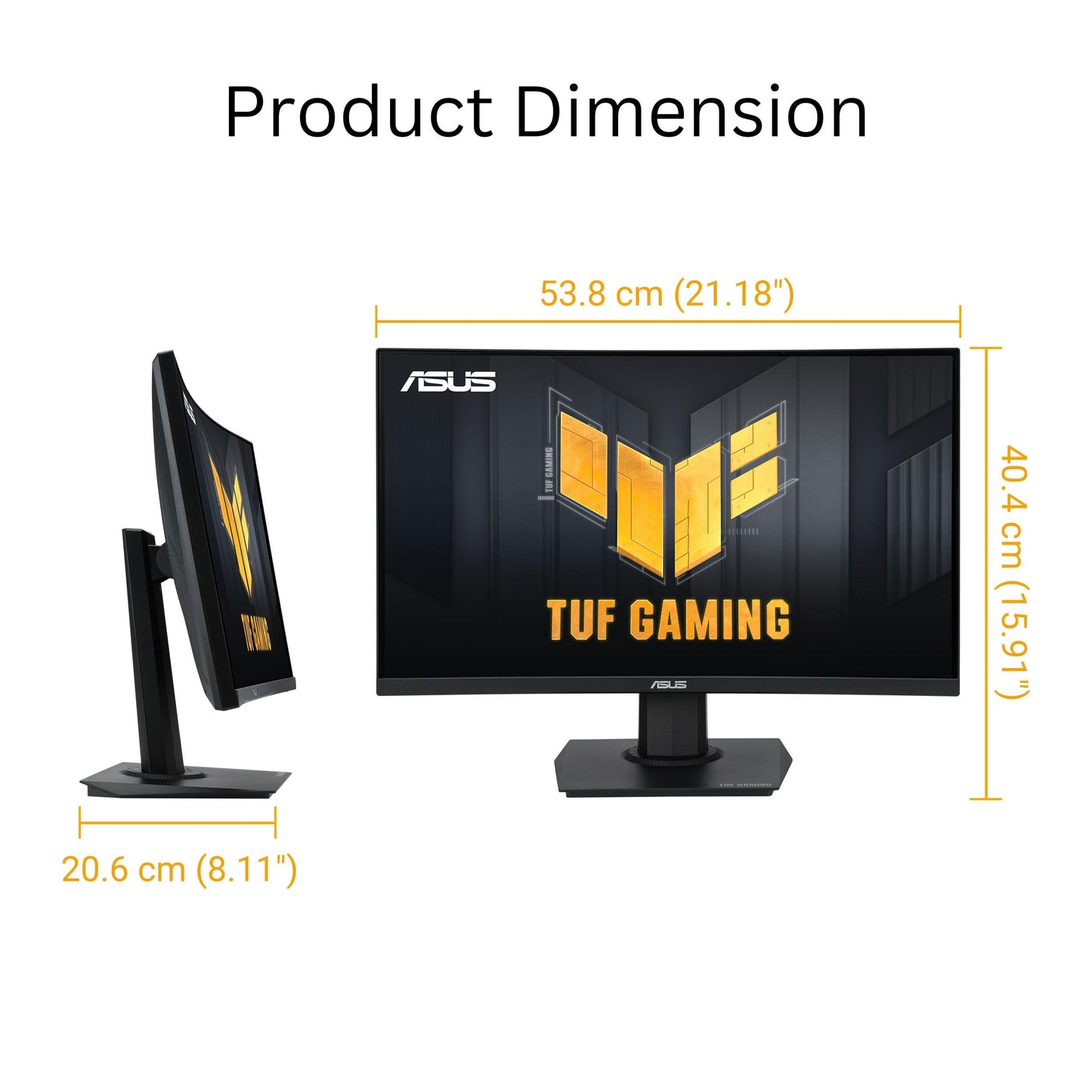 ASUS TUF Gaming Monitor Curvado de 24 Pulgadas (23.6 Pulgadas Visible) - FHD, 180Hz, 1ms, DCI-P3 90%, sincronización Extrema de desenfoque de Movimiento bajo, FreeSync, Mejora de Sombra, Cuidado de