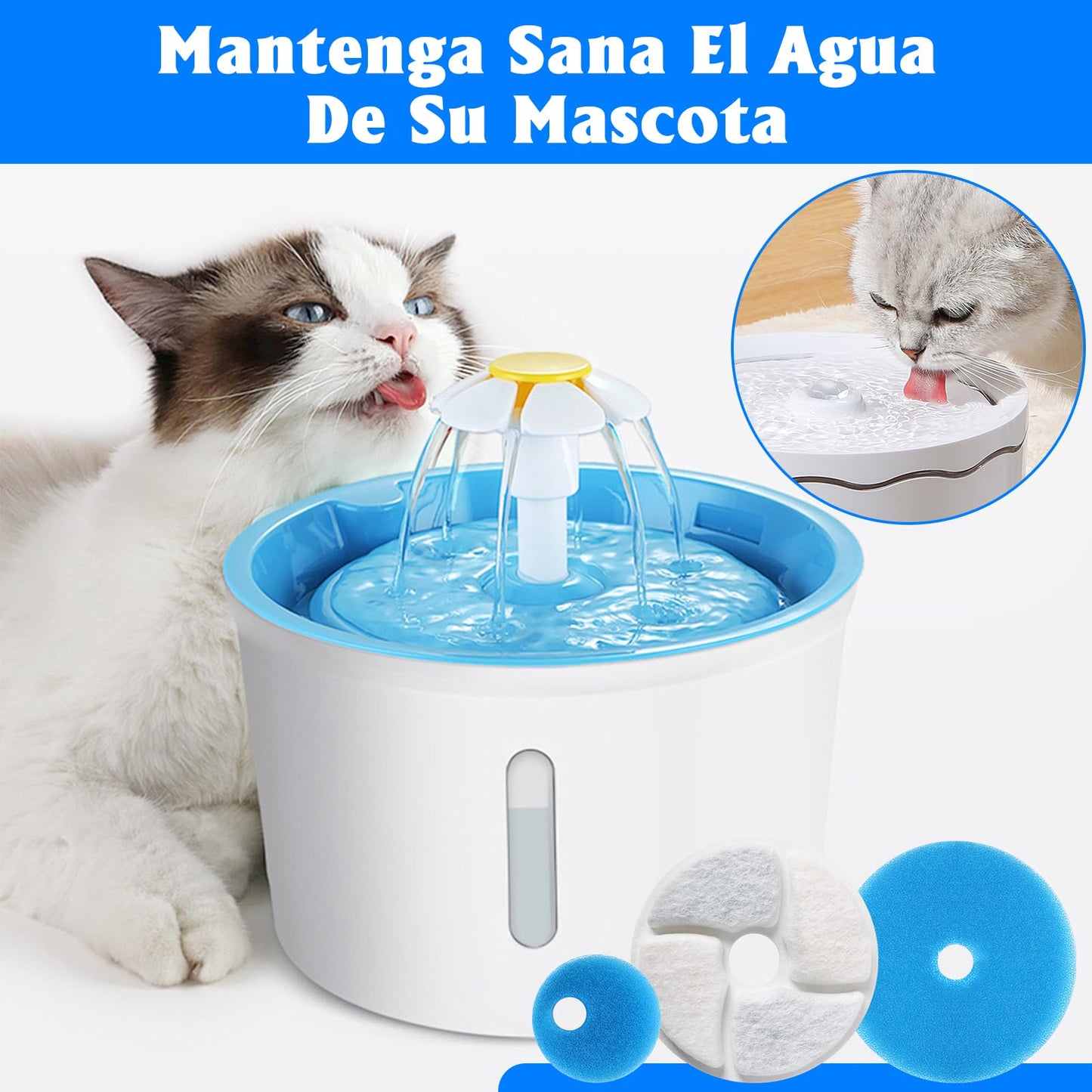 Filtros para Fuente de Gatos YINGDIHUT Blanco con Resina y Carbón Activo 6 Piezas