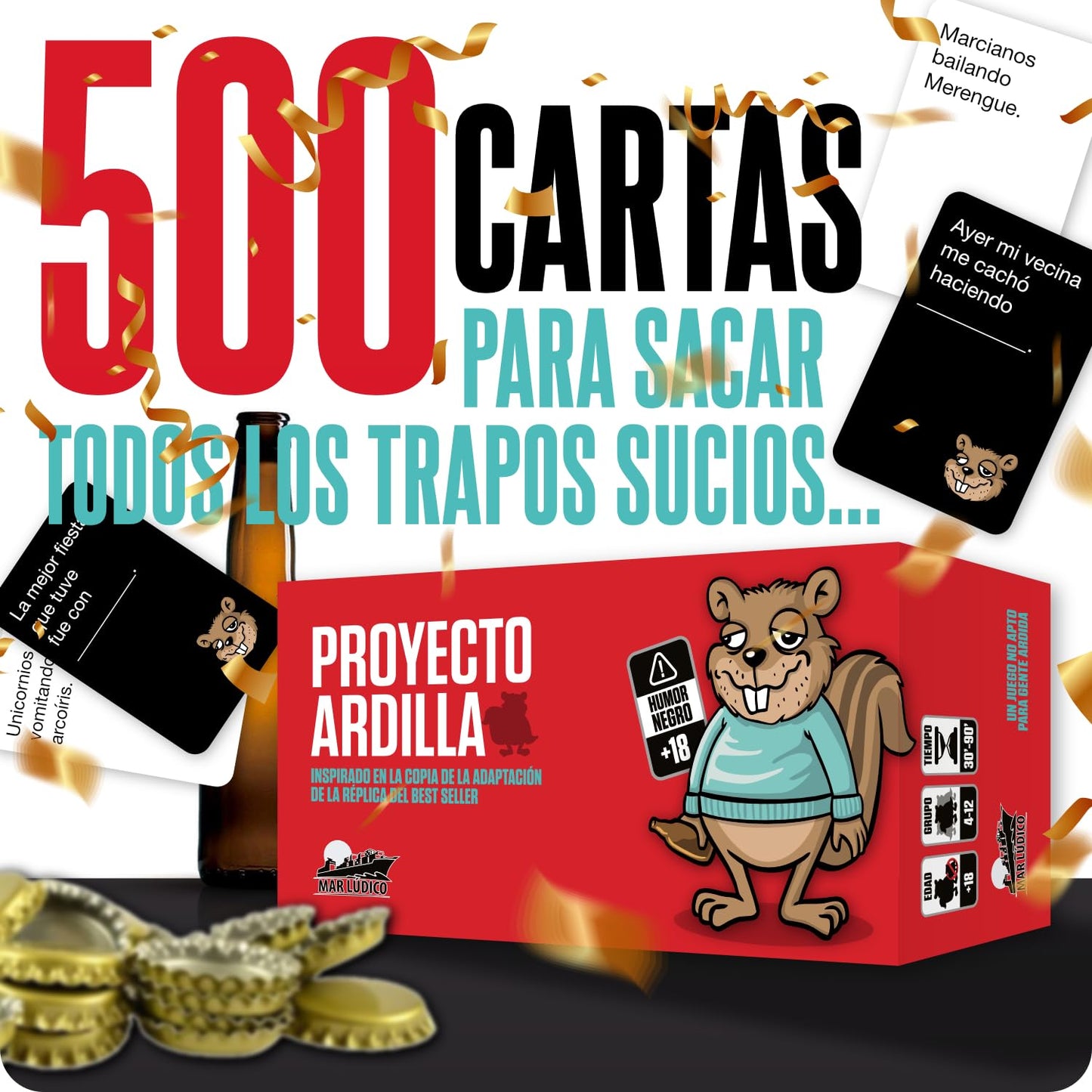 MAR LÚDICO - Juego de Mesa en Español | Juego de Mesa para Adultos | Juego para Fiestas | Versión Mexicana - Proyecto Ardilla