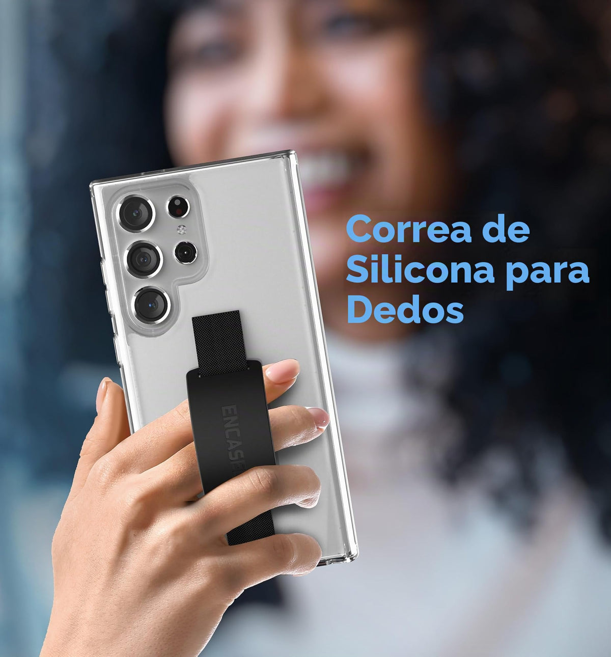 Funda de Correa de Mano Encased Transparente con Soporte de Silicona para Samsung Galaxy S24 Ultra 2024