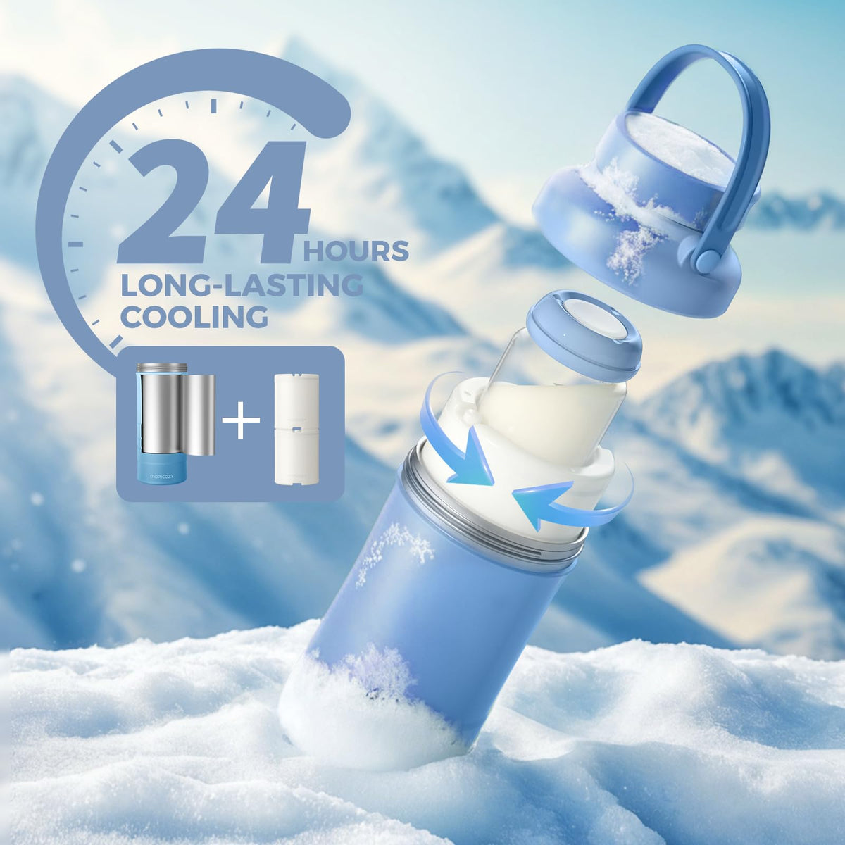 Momcozy Bolsa enfriadora portátil de 560ml para leche materna de 24H para exteriores, productos esenciales para recién nacidos