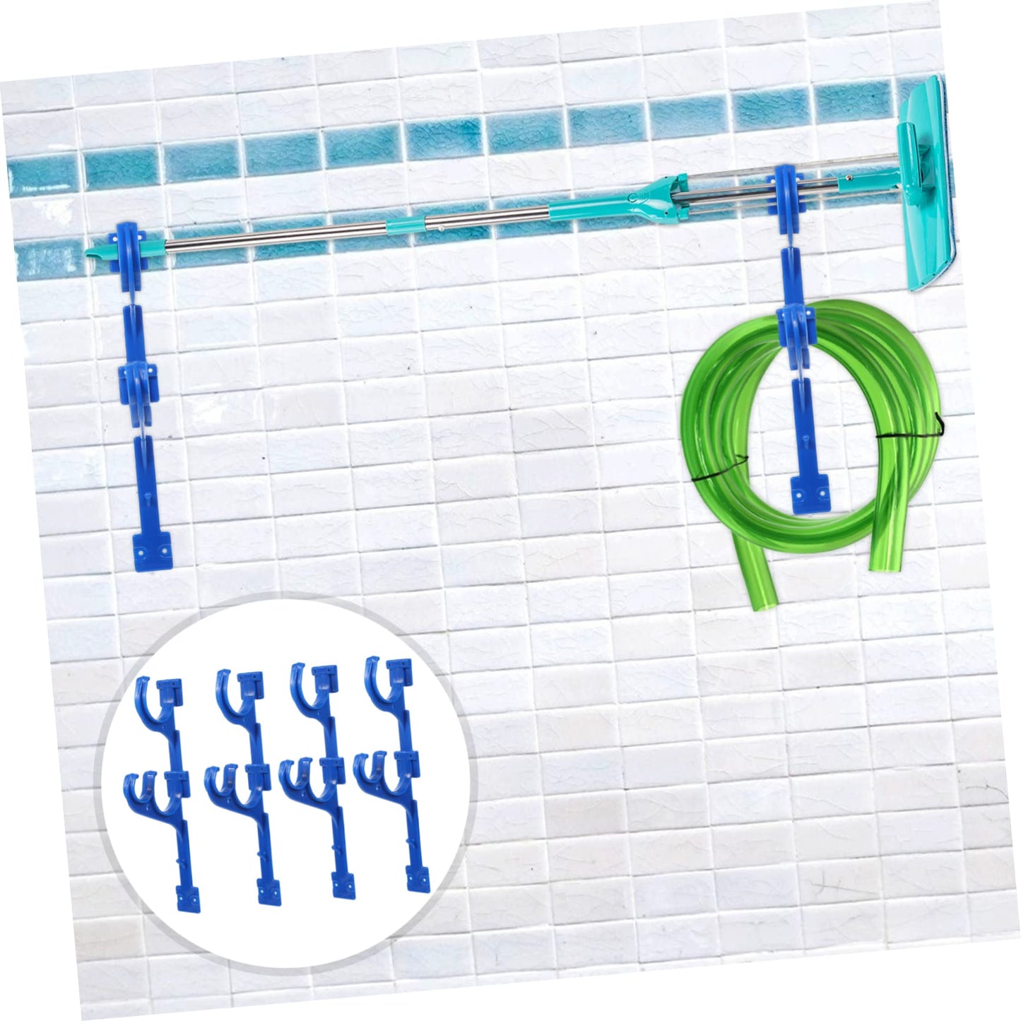 FONDOTIN 4piezas Varilla De Almacenamiento Plástica Para Limpieza De Alberca Accesorios Colgantes Y Organizador Para Herramientas De Piscina Material Duradero Y Ecológico