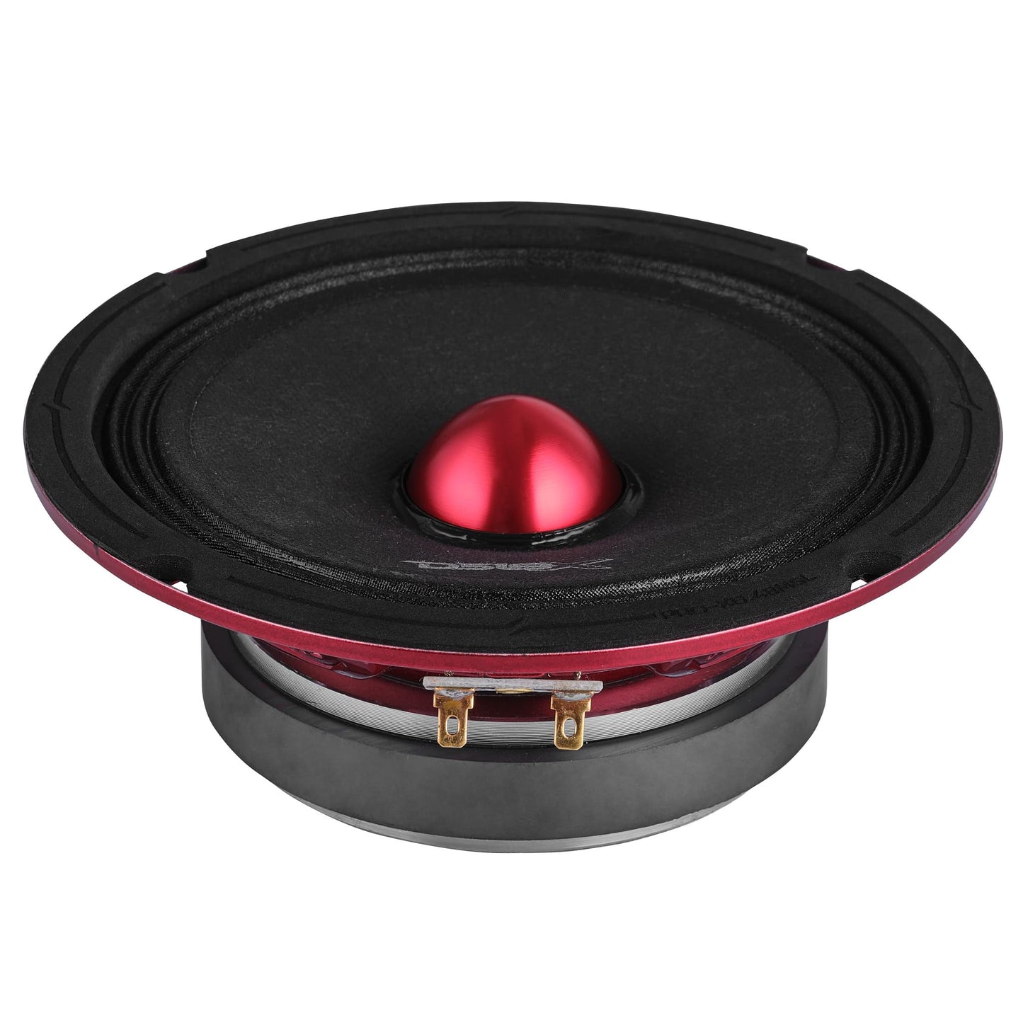 DS18 Pro-X6.4BMSL Slim Loudspeaker - 6.5", Midrange, Red Aluminum Bullet, 500W MAX, 250W RMS, 4 Ohms - Premium Quality Audio Door Speakers for Car or Truck Stereo Sound System (1 Speaker)