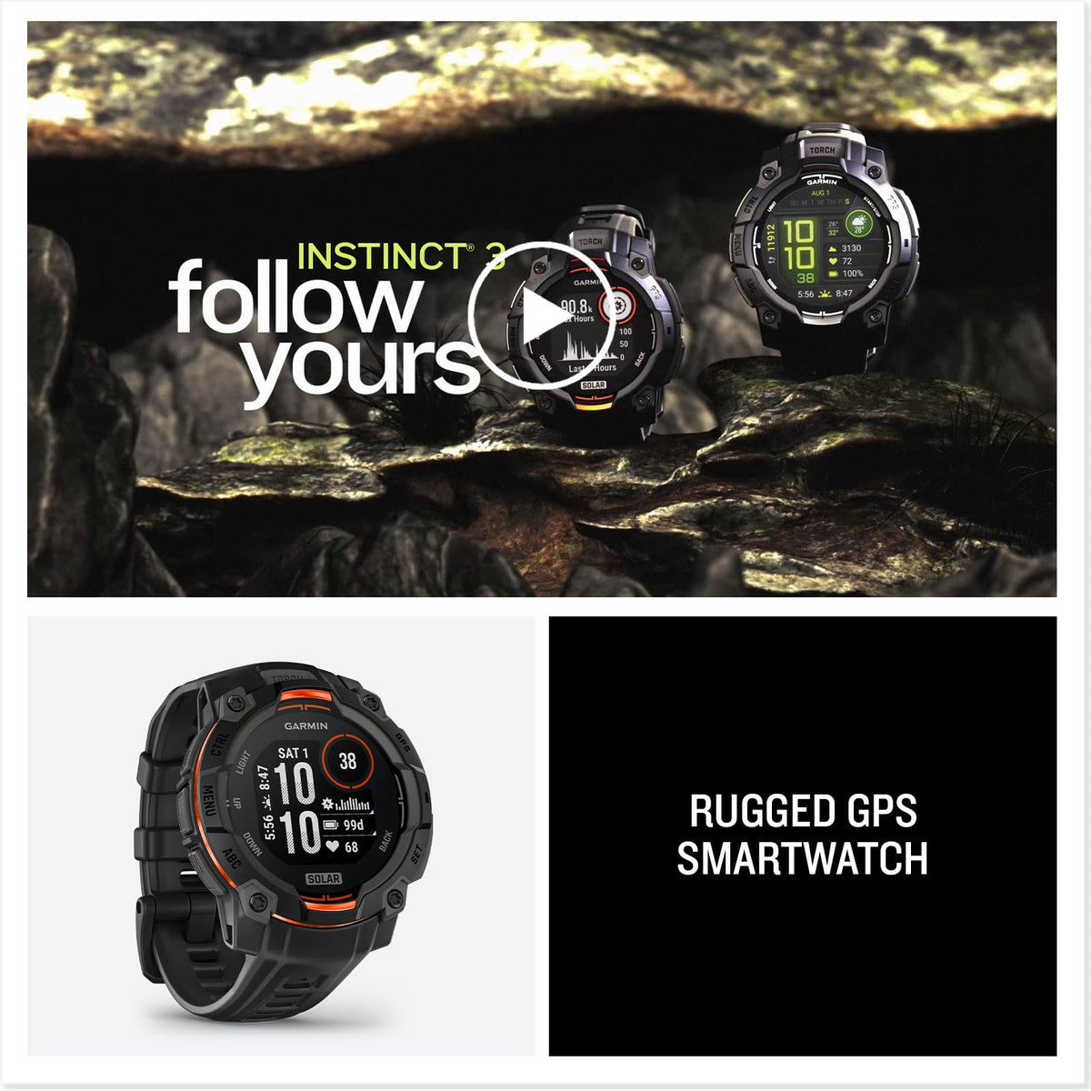 Reloj Garmin Instinct 3 Solar Negro 45 mm
