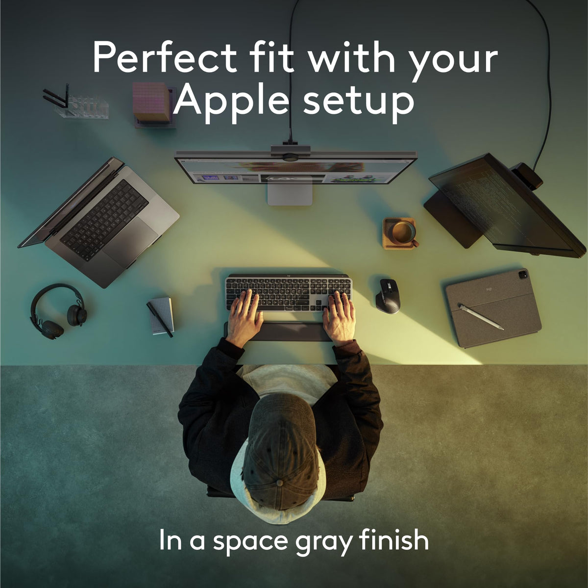 Teclado inalámbrico Logitech MX Keys S gris escritura precisa para MacBook e iMac