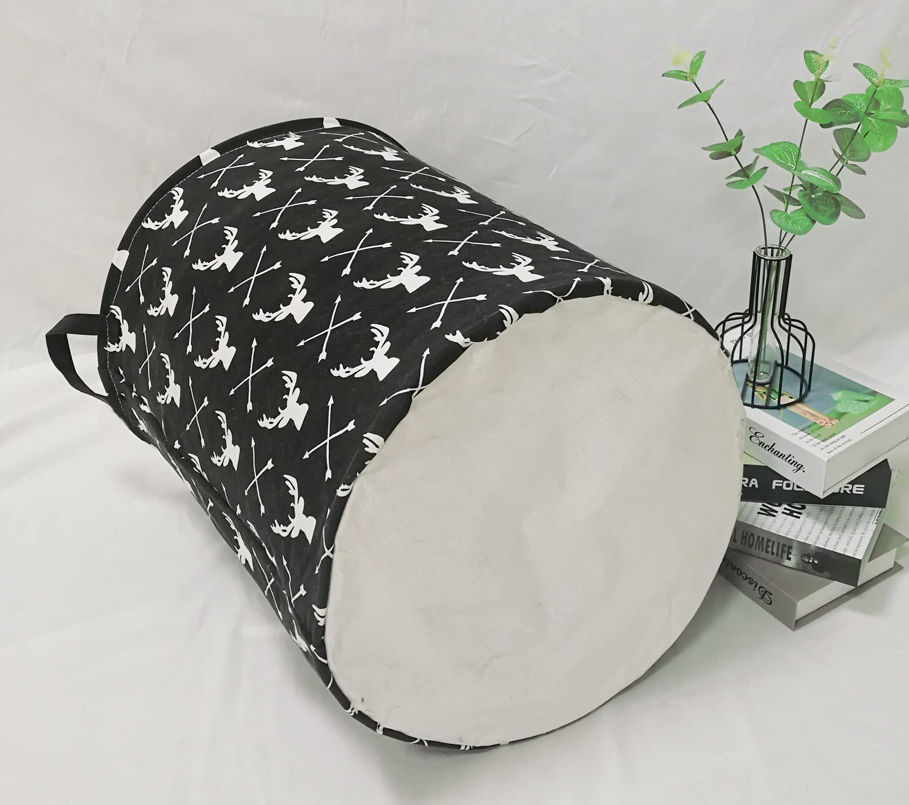 KUNRO - Cesta de almacenamiento redonda de gran tamaño, con revestimiento impermeable, organizadora, para guardería, ropa y juguetes