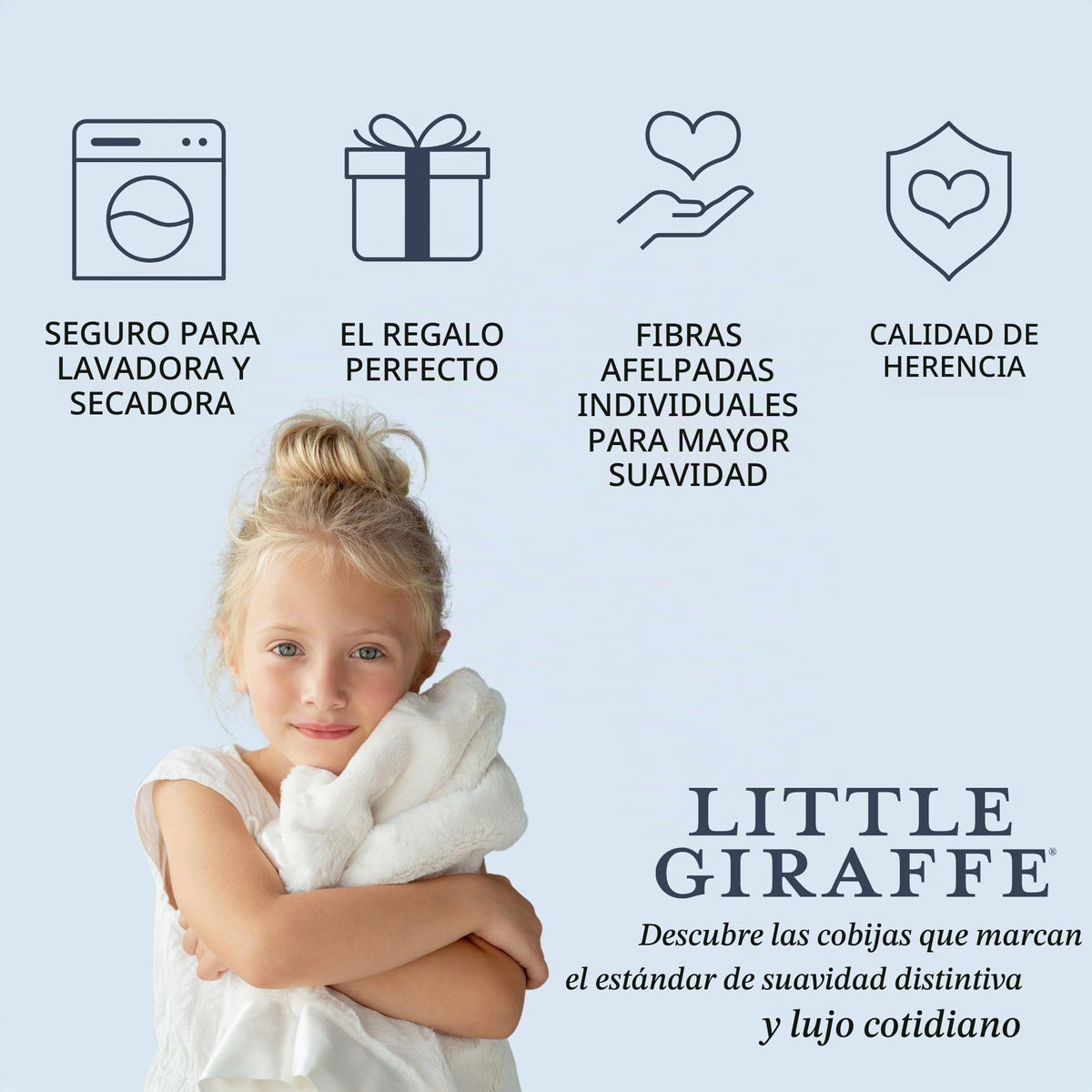 Little Giraffe Manta para bebé, manta suave de lujo con ribete de satén, manta para carriola de bebé, artículos esenciales para bebés recién nacidos y regalos para bebés, 29 x 35 pulgadas, color crema