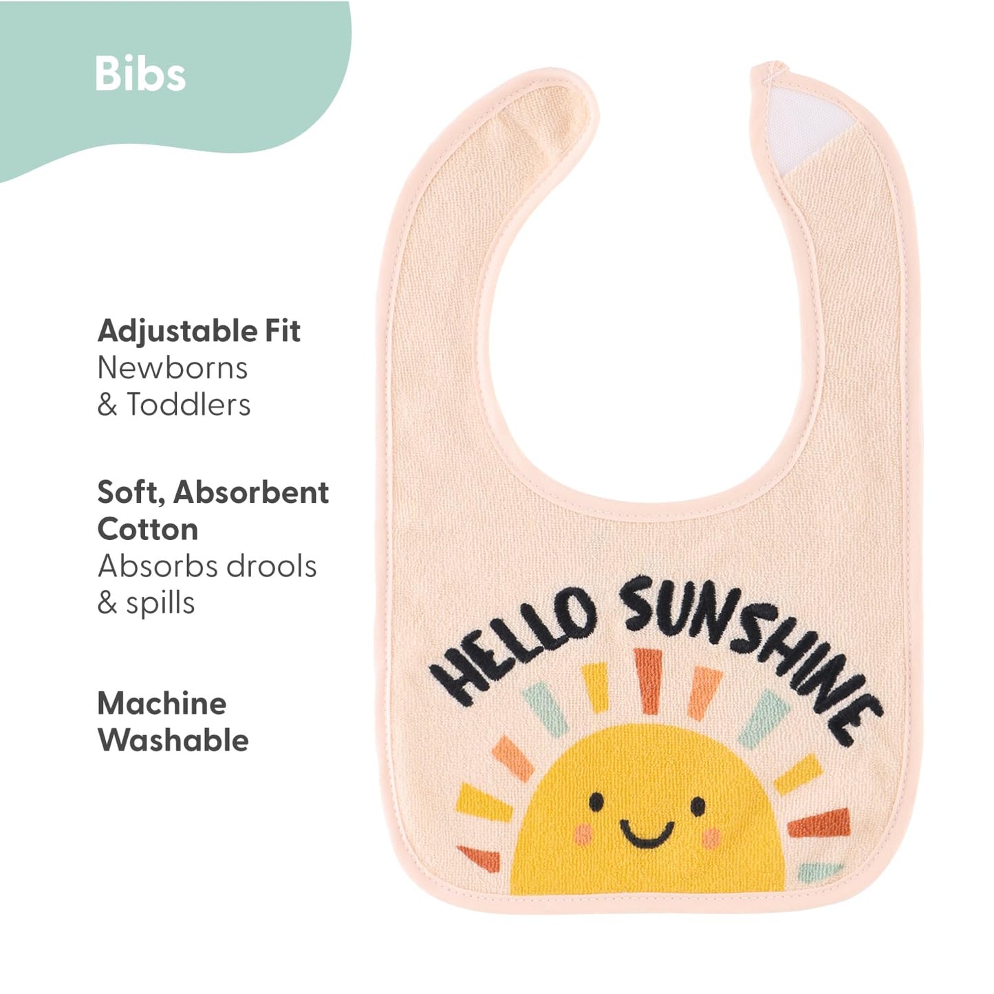 The Peanutshell - Juego de baberos de rizo para bebé niño o niña, 10-100% algodón, suaves, absorbentes para niños y niñas, conjunto de baberos unisex para bebé o niña, babero recién nacido y bebé,