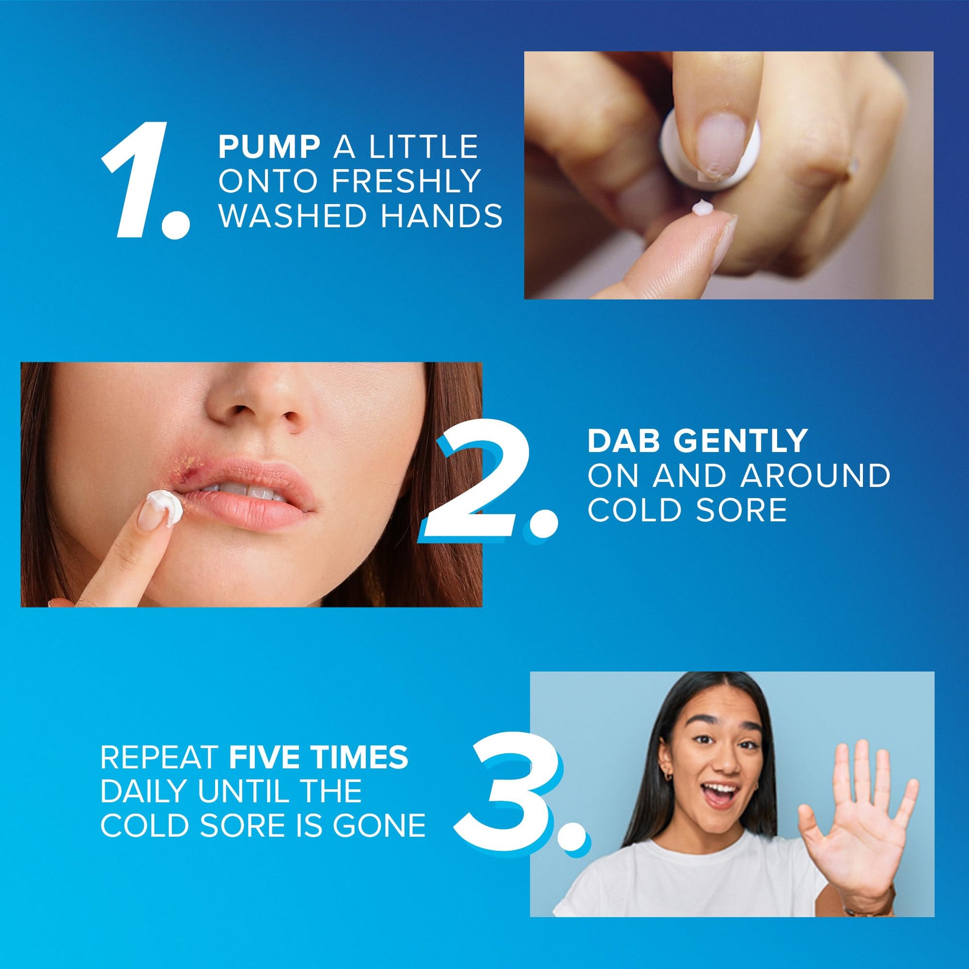 Tratamiento en Bálsamo Labial Abreva 2 gm con Bomba para Herpes Labial