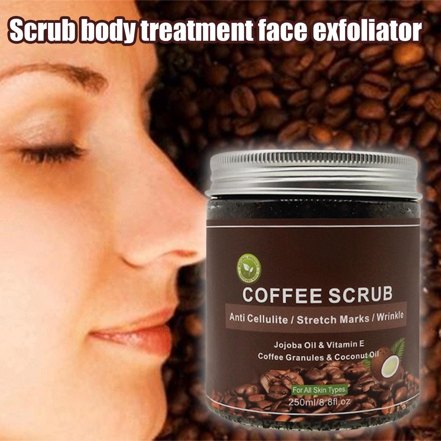 Littryee Exfoliante café - Exfoliante Grano Sal café Exfoliante anticelulítico | Exfoliante y eliminador Celulitis para Rostro, Cuerpo, piernas, SPA para pies