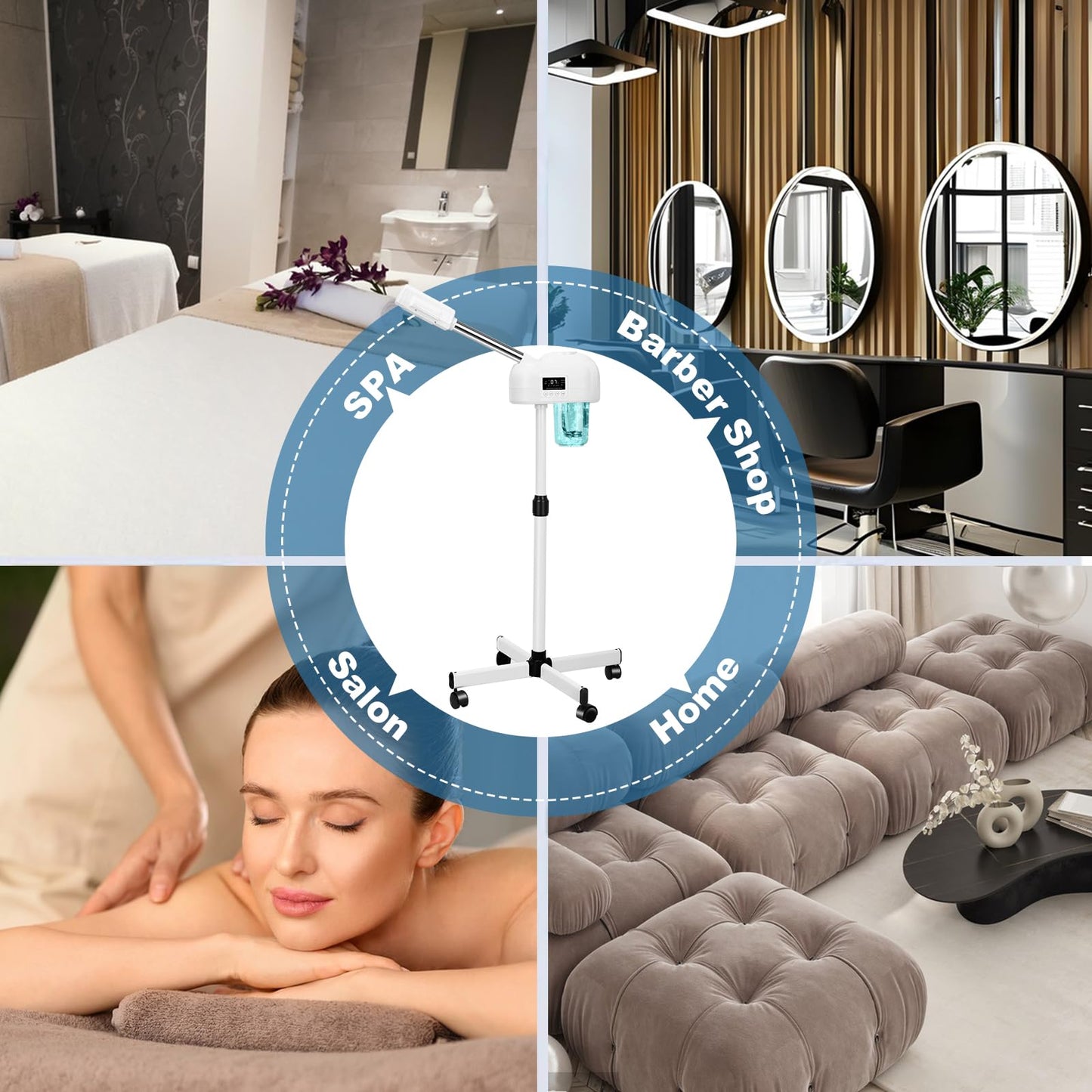 Eprince Vaporizador Facial Profesional De Niebla Caliente Y Ozono Iónico Para Esteticistas, Hogar Y Spa, Color Blanco