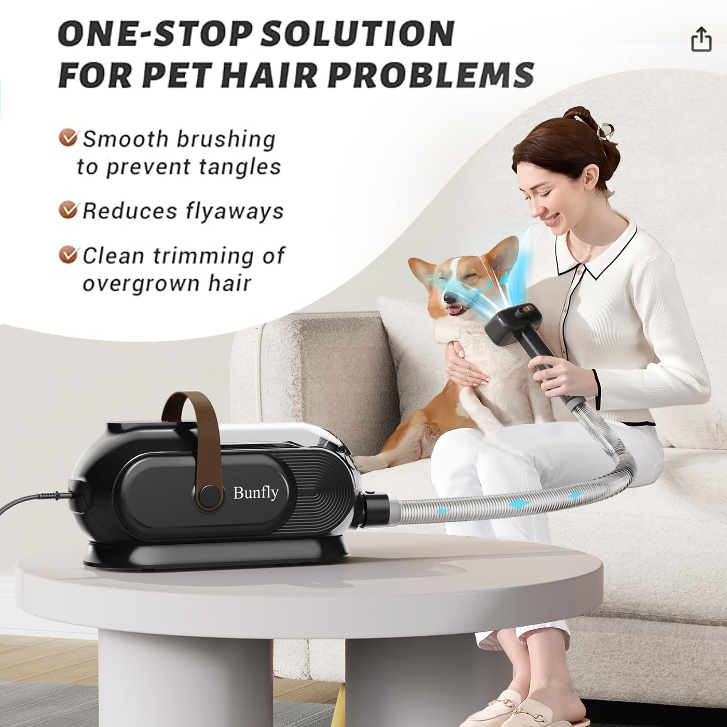 Maquinilla de Afeitar Profesional Pet Grooming Kit Negra con Succión al Vacío 99% Pelo de Mascota para Animales