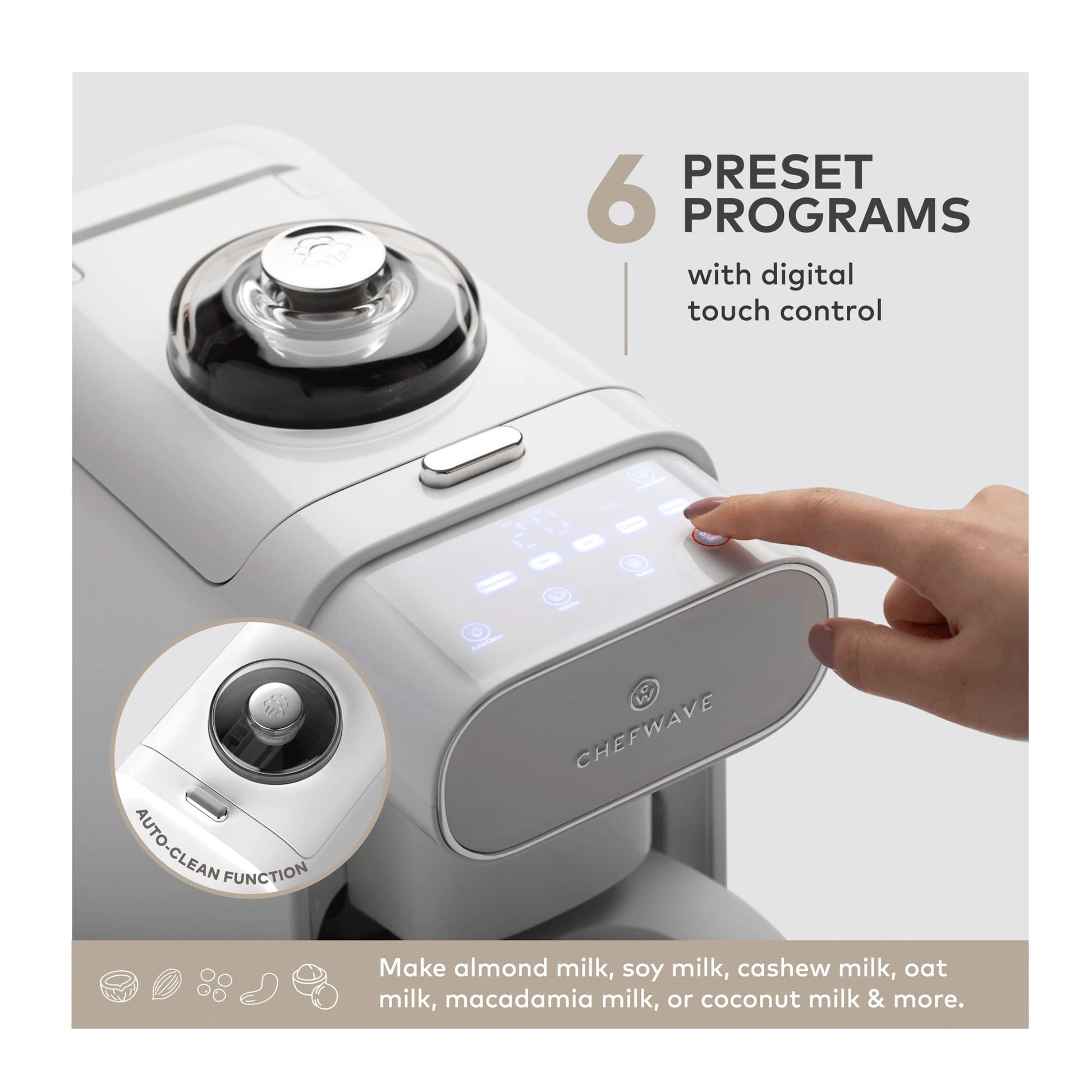 ChefWave - Máquina de leche no láctea hecha a la leche con mezclador de mano y espumador de leche (3 piezas)