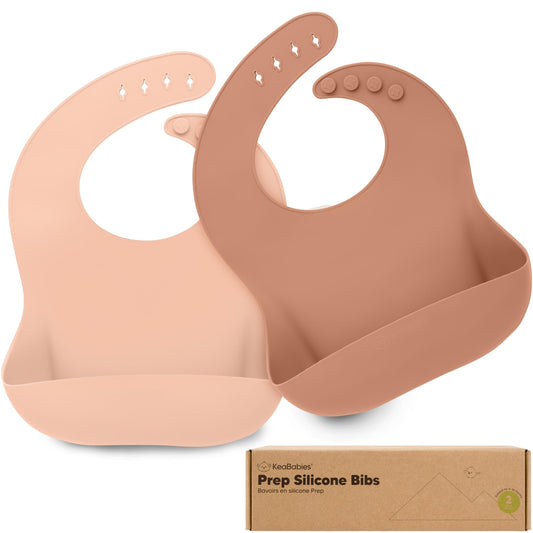 Baberos de Silicona KeaBabies Anochecer de Grado Alimenticio para Niños Pequeños y Bebés