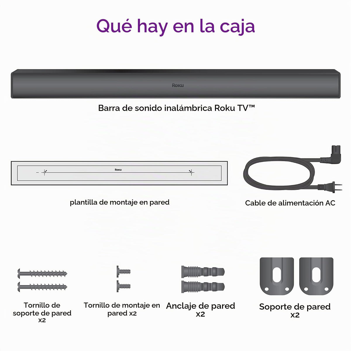 Barra de Sonido Roku Inalámbrica Negro con Sonido Estéreo Mejorado Reacondicionada
