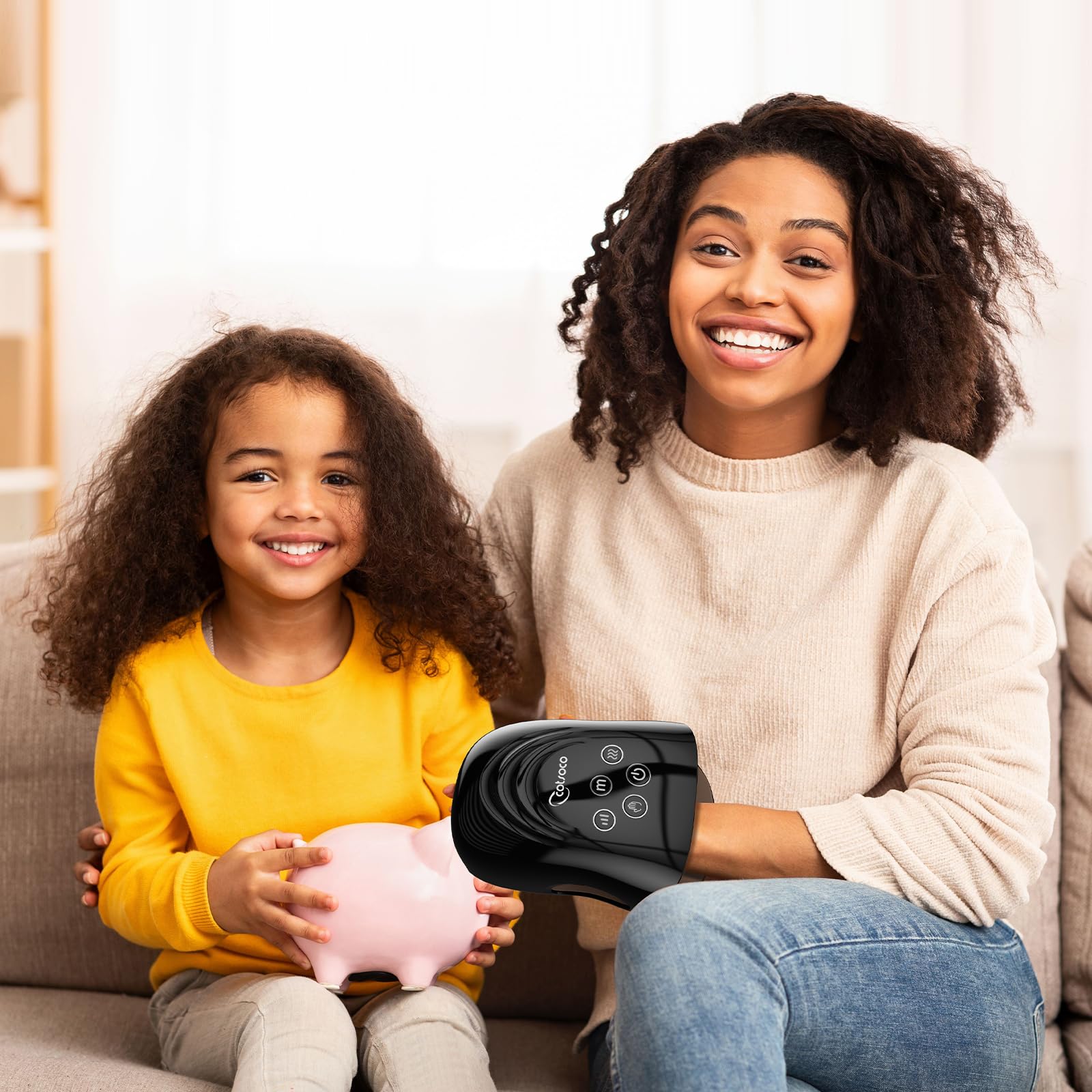 Masajeador de Manos Eléctrico, Masajeador de Manos Inalámbrico con Calor, Masaje Terapéutico de 3 Niveles, Máquina de Masaje de Dedos y Muñecas para Aliviar el Dolor, Regalos para Papá Mamá