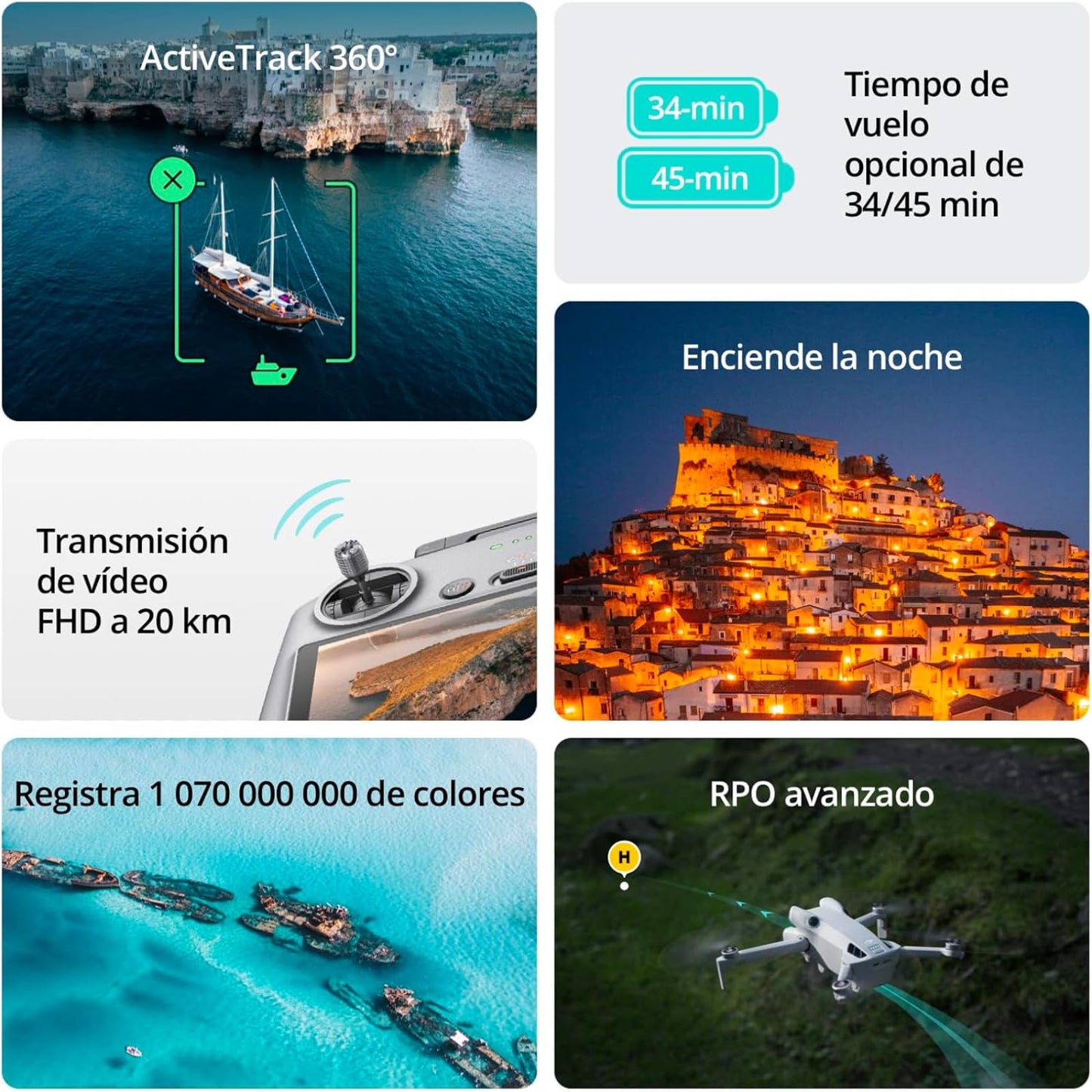 DJI Mini 4 Pro (DJI RC-N2), dron mini plegable con cámara de vídeo 4K HDR para adultos, menos de 249 g, 34 min de tiempo de vuelo, distancia máx. de transmisión de vídeo de 20 km