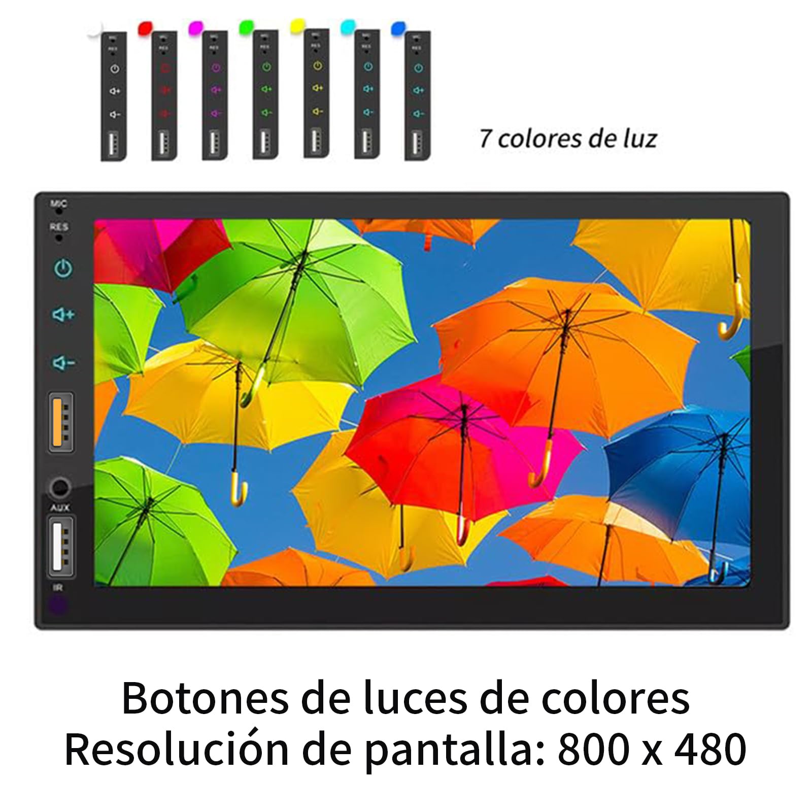 FINYQBET Estereo Pantalla Estéreo para Auto Mirror Link 7 con Cámara Pantalla Táctil y Carplay Soporte para inglés y español BT FM/MP5 FM/MP USB/TF inalámbrico