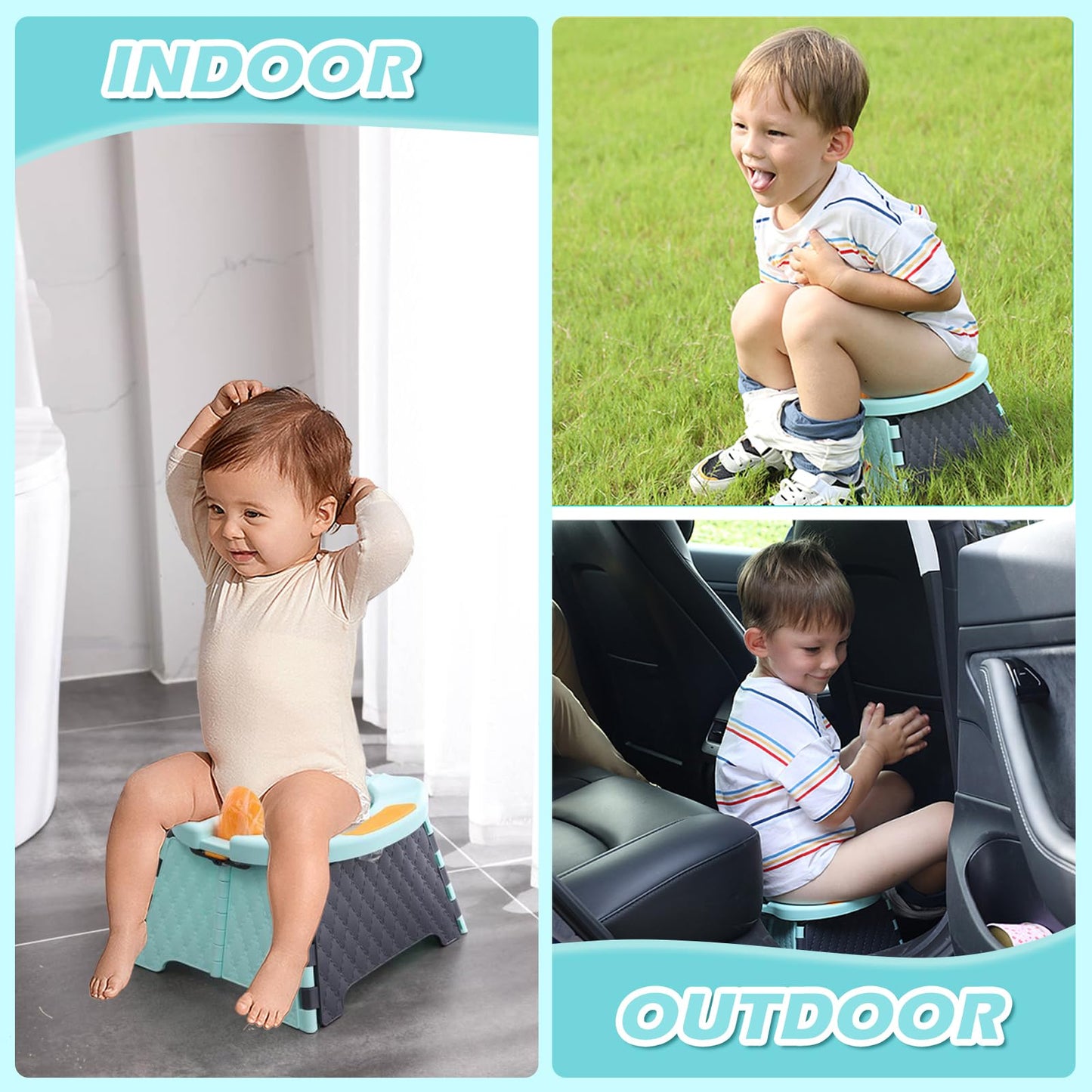 Yszawmx - Orinal portátil para viajes de niños, silla de entrenamiento para ir al baño con bolsa de viaje, inodoro de entrenamiento para bebés al aire última intervensión e interior, fácil de limpiar